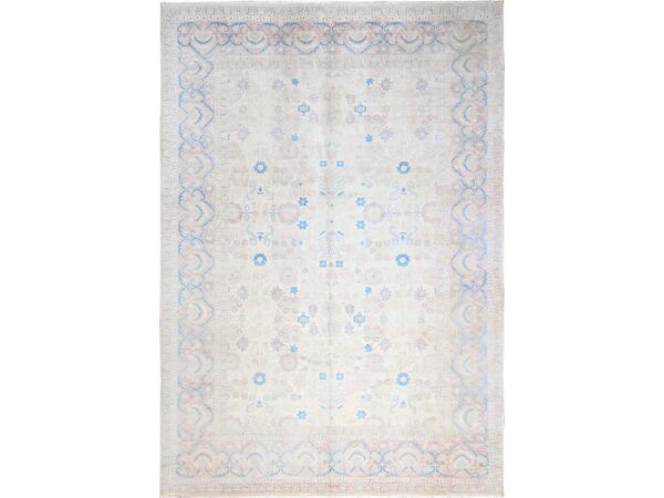 12'x17'3" Lace White, Vintage Egyptian XL Mahal, Clean and Soft, Full Pile, 100% Wool, Hand Knotted, Sides and Ends Secured, Oversized, Oriental Rug HR2069