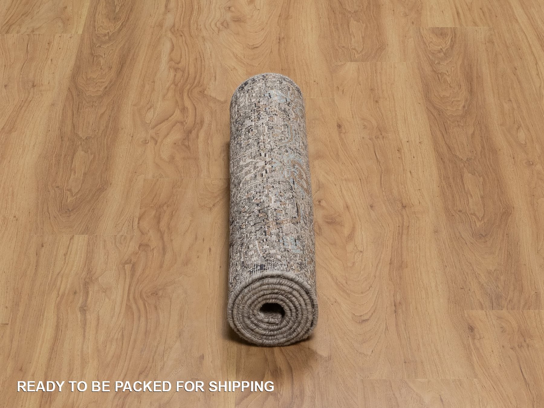 2'7"x6'1" Walnut Brown, Hand Knotted, Transitional Persian Influence Erased All Over Design, Silk with Textured Wool, Runner, Oriental Rug HR92066 - Image 6
