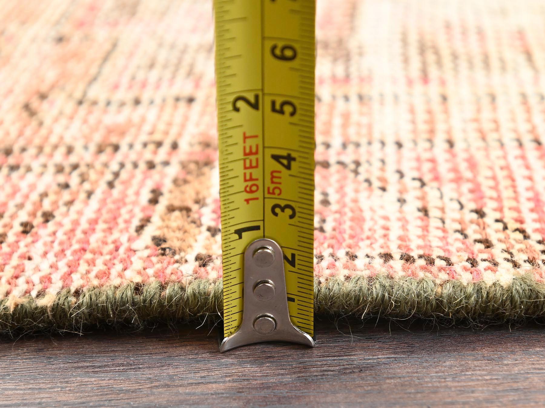 2'9"x9'1" Sand Brown, Vintage Northwest Persian with Serrated Medallions, 100% Wool, Hand Knotted, Worn and Distressed, Cropped Thin, Sides and Ends Professionally Secured, Runner, Oriental Rug HR1685 - Image 6