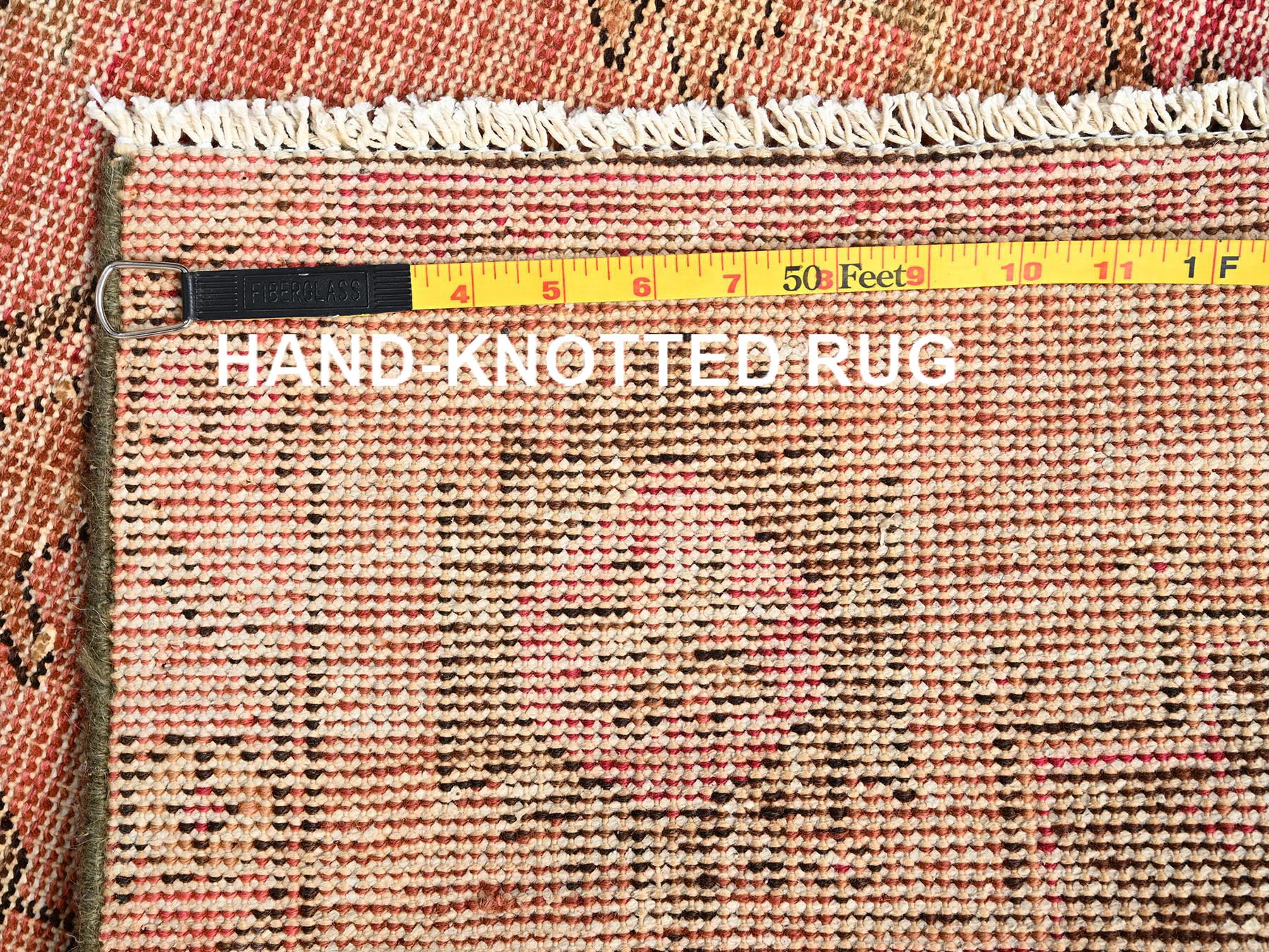 2'9"x9'1" Sand Brown, Vintage Northwest Persian with Serrated Medallions, 100% Wool, Hand Knotted, Worn and Distressed, Cropped Thin, Sides and Ends Professionally Secured, Runner, Oriental Rug HR1685 - Image 7