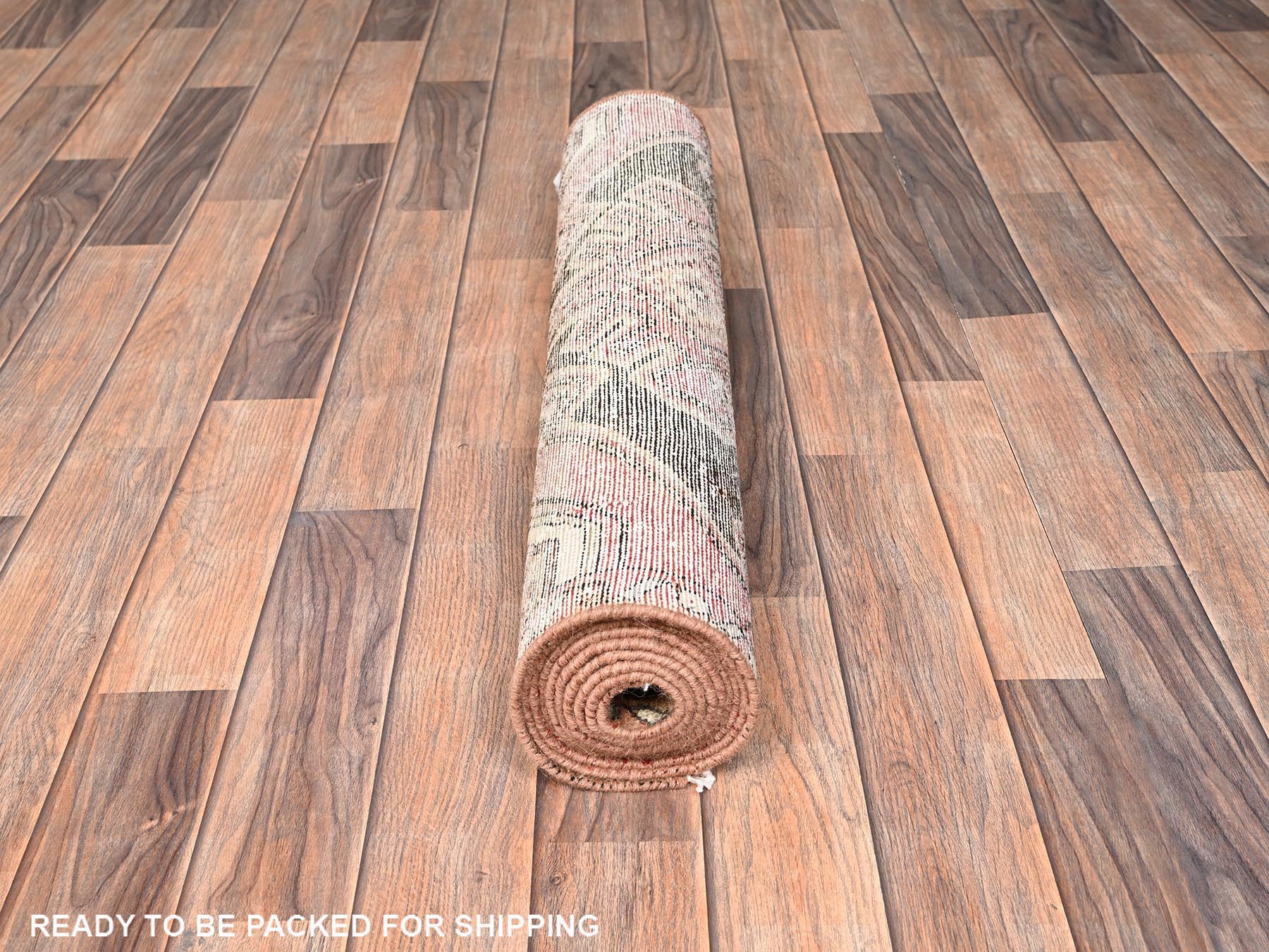 2'10"x9' Chocolate Brown, Vintage Northwest Persian with Geometric Medallions Design, 100% Wool, Hand Knotted, Cropped Thin, Even Wear, Sides and Ends Professionally Secured, Good Condition, Runner, Oriental Rug HR1716 - Image 5