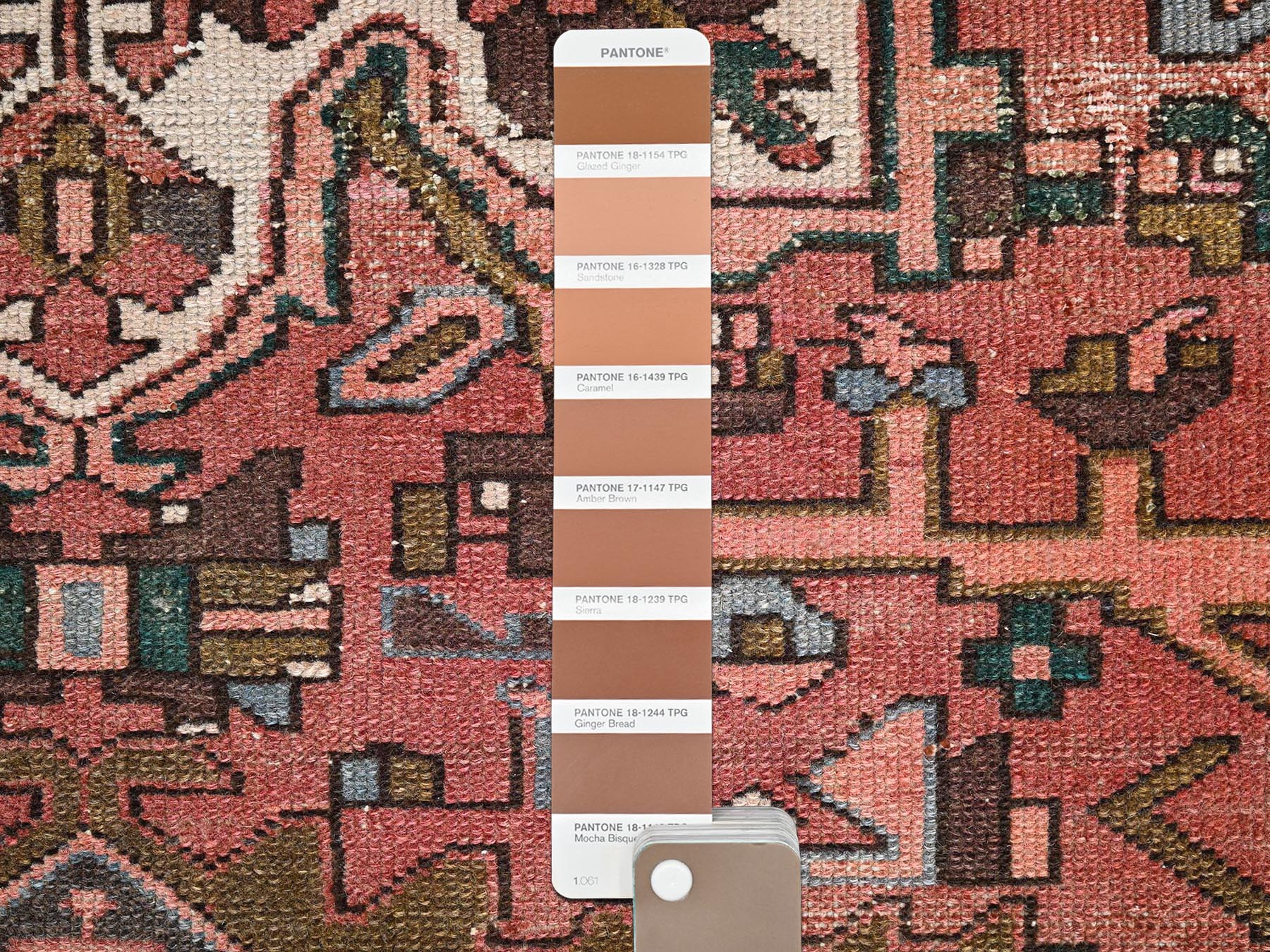 2'10"x9'9" Blush Red, Vintage Persian Karajeh with Medallions Design, Worn Down and Distressed, Cropped Thin, 100% Wool, Hand Knotted, Zero Pile, Sides and Ends Professionally Secured, Runner, Oriental Rug HR1800 - Image 4