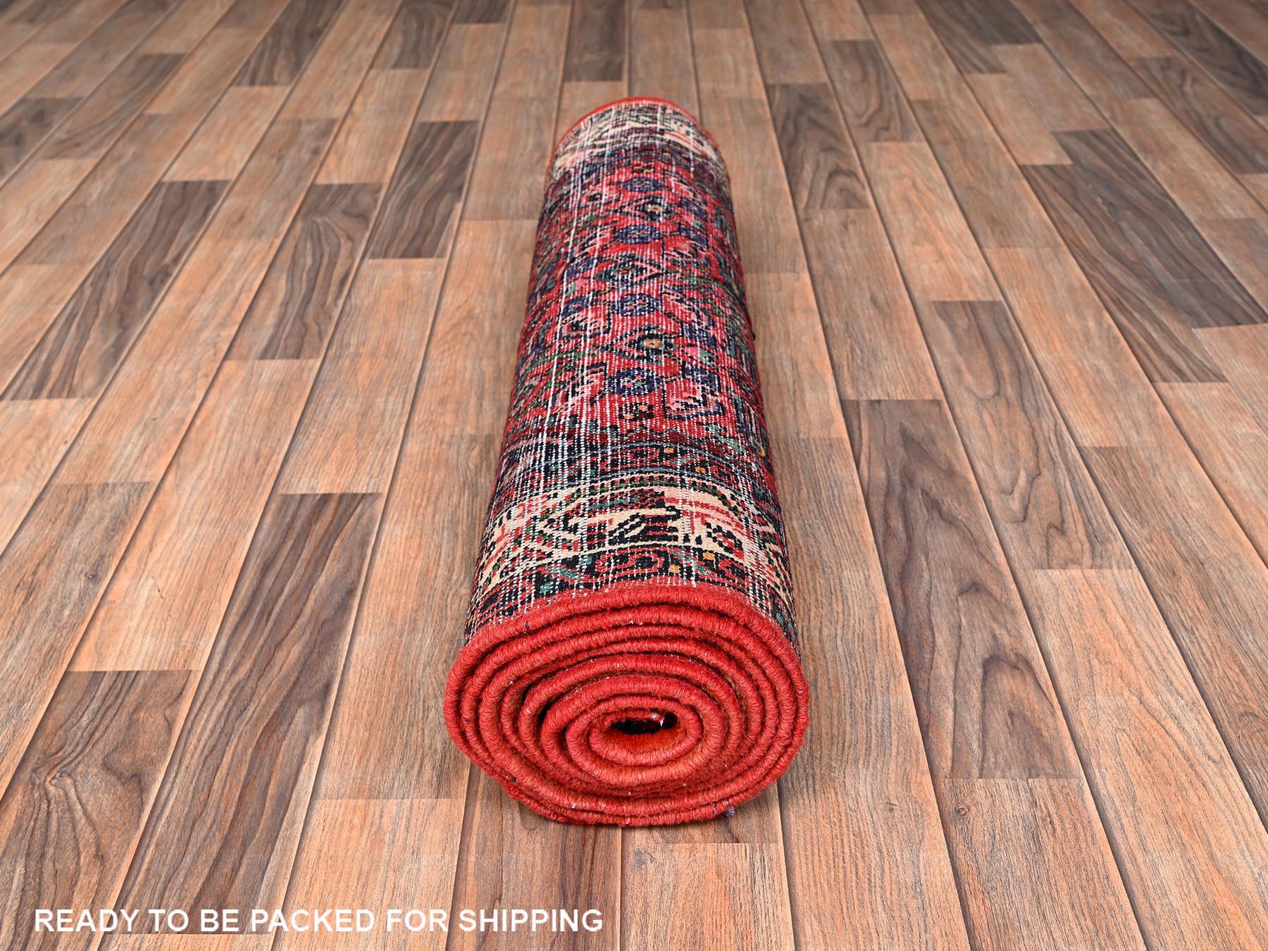 2'10"x9'5" Chili Red, New Persian Hussainabad with All Over Design, Full Pile and Soft, Hand Knotted, Pure Wool, Runner, Oriental Rug HR1892 - Image 5