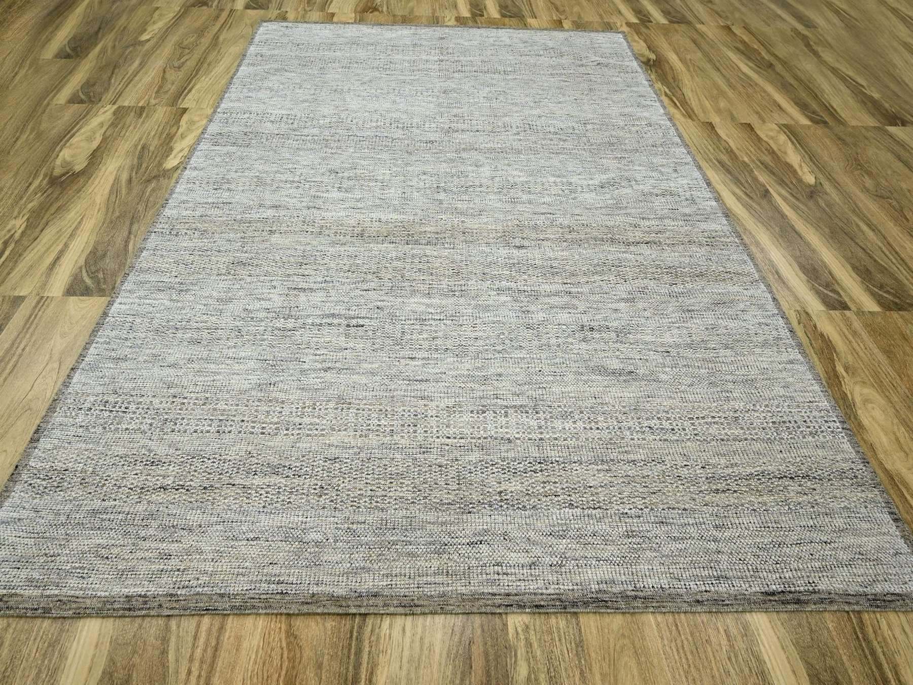 8'x10'3" Coffee Brown, Organic Wool, Hand Knotted, Oxidized & Distressed Grass Design with Exposed Warps, Oriental Rug HR76718 - Image 2