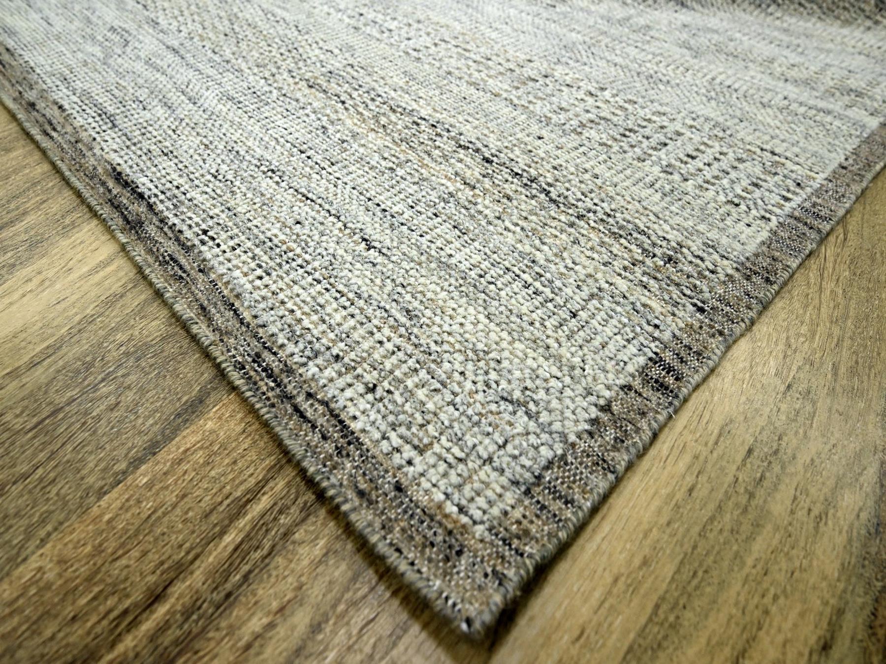 8'x10'3" Coffee Brown, Organic Wool, Hand Knotted, Oxidized & Distressed Grass Design with Exposed Warps, Oriental Rug HR76718 - Image 6