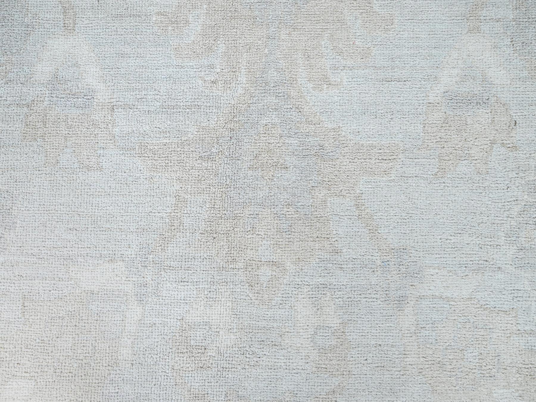 9'1"x12' Sterling Gray, Extra Soft Wool, White Wash Peshawar, Soft To The Touch, Hand Knotted, Geometric Design, Oriental Rug HR86705 - Image 8