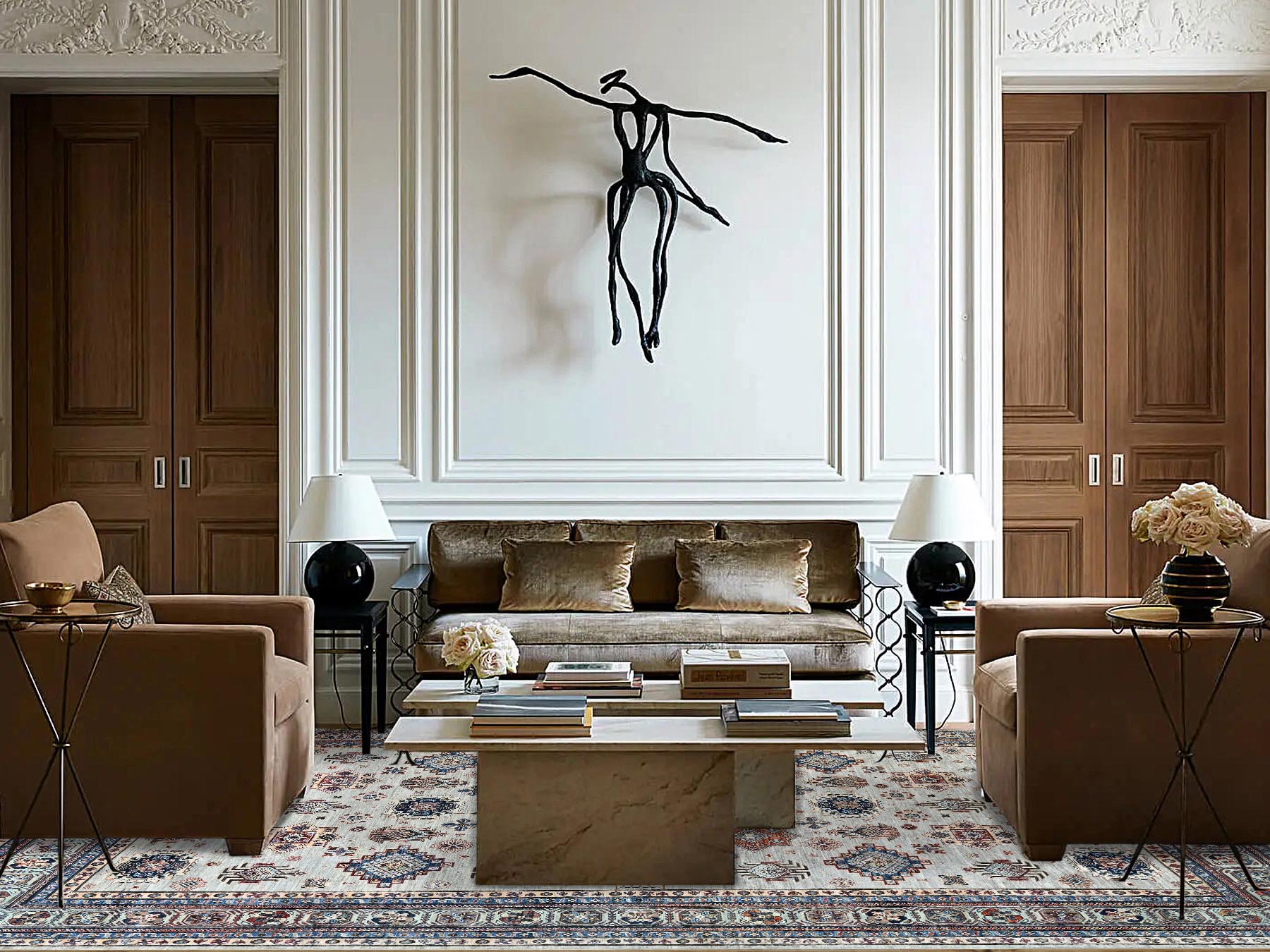 10'x13'8" Wickham Gray, Afghan Super Kazak with Geometric Medallions Design, Hand Knotted, Pure Wool, Denser Weave, Oriental Rug HR86886 - Image 2