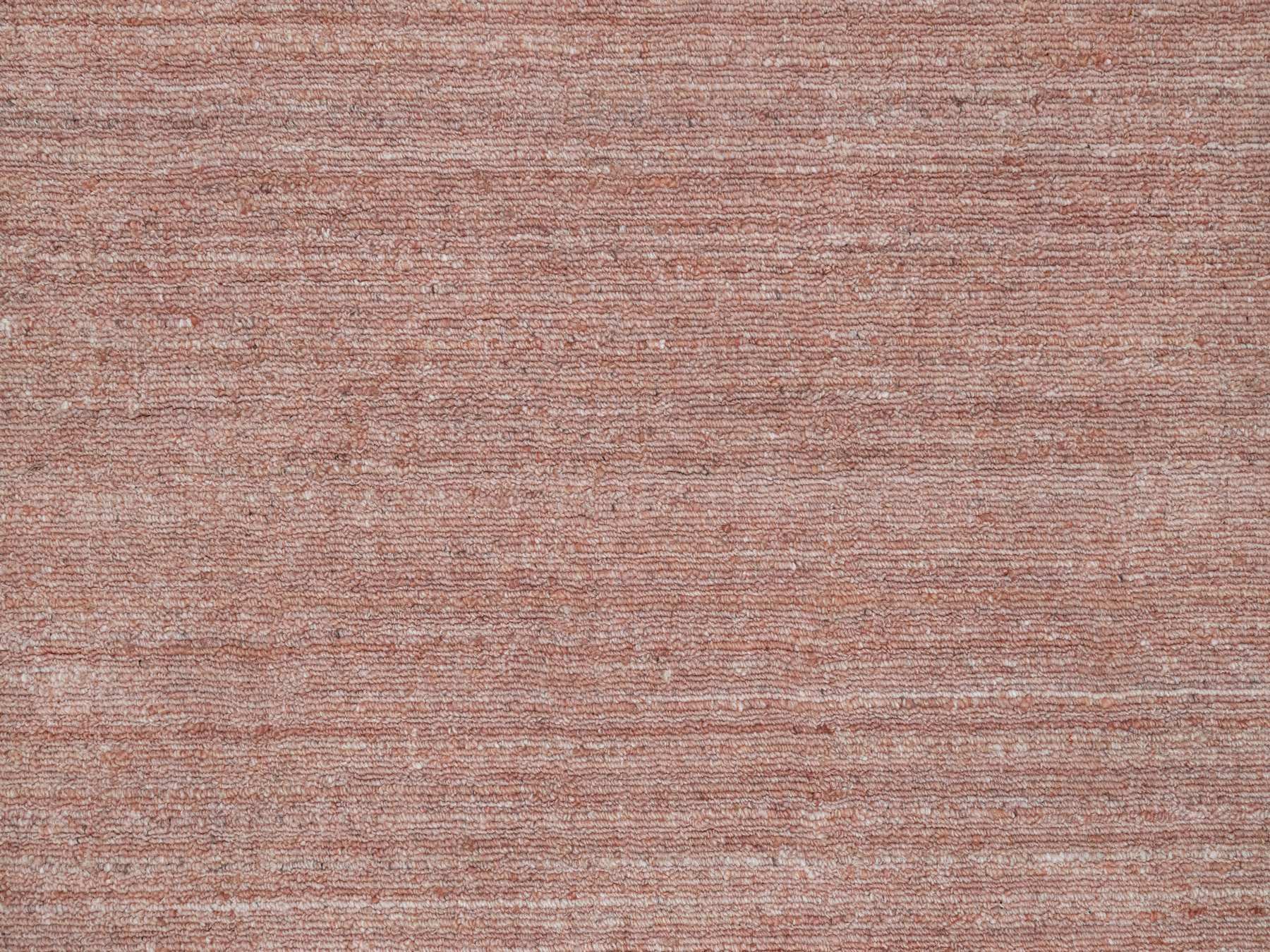 9'x12' Flamingo Pink, Soft Wool, Hand Loomed, Plain Modern Striae Design, Tone on Tone, Oriental Rug HR91196 - Image 8