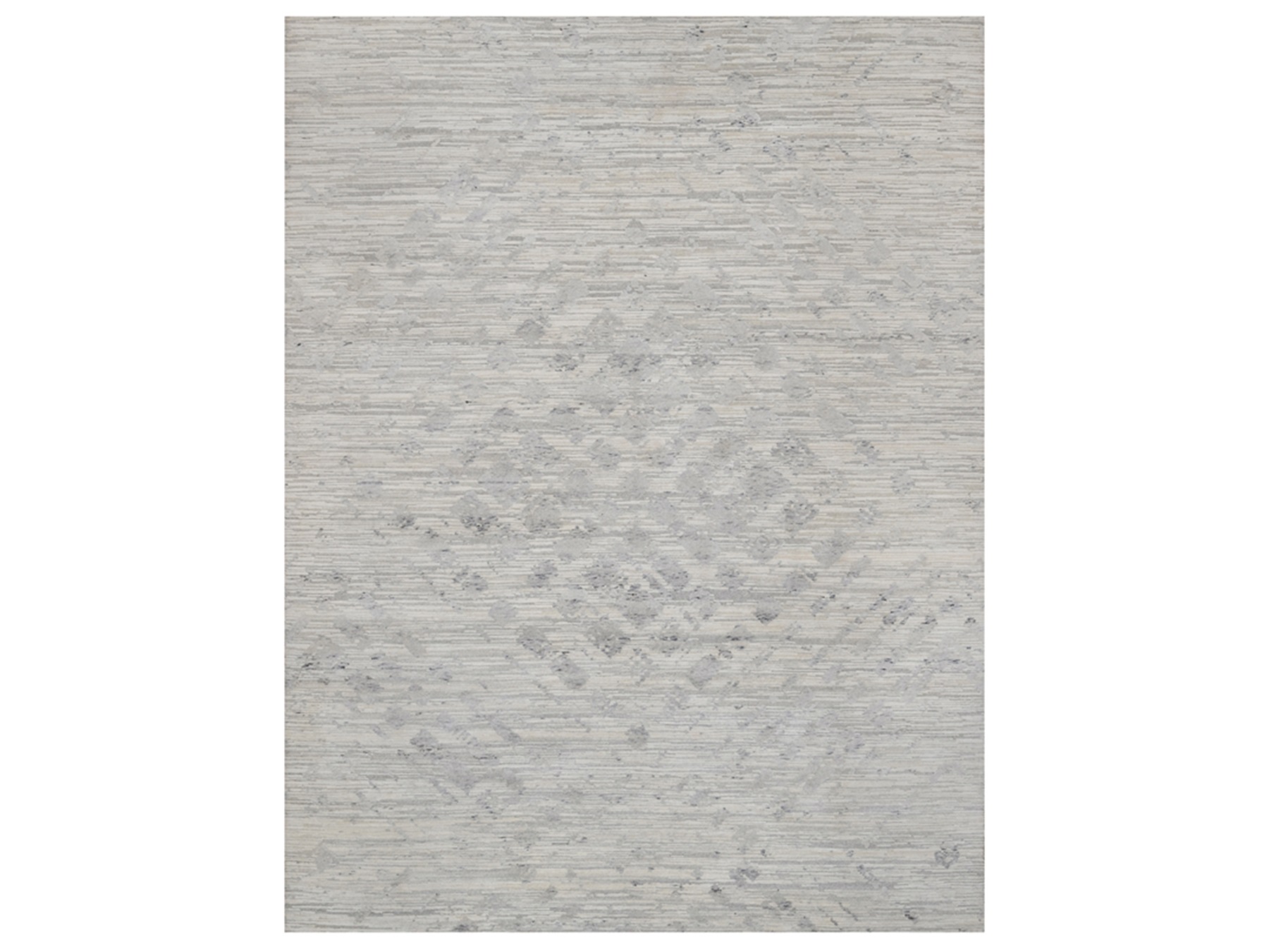 9'x12'1" Cream White, Modern Design, Hand Knotted, Hand Spun Undyed Natural Wool, Oriental Rug HR91859