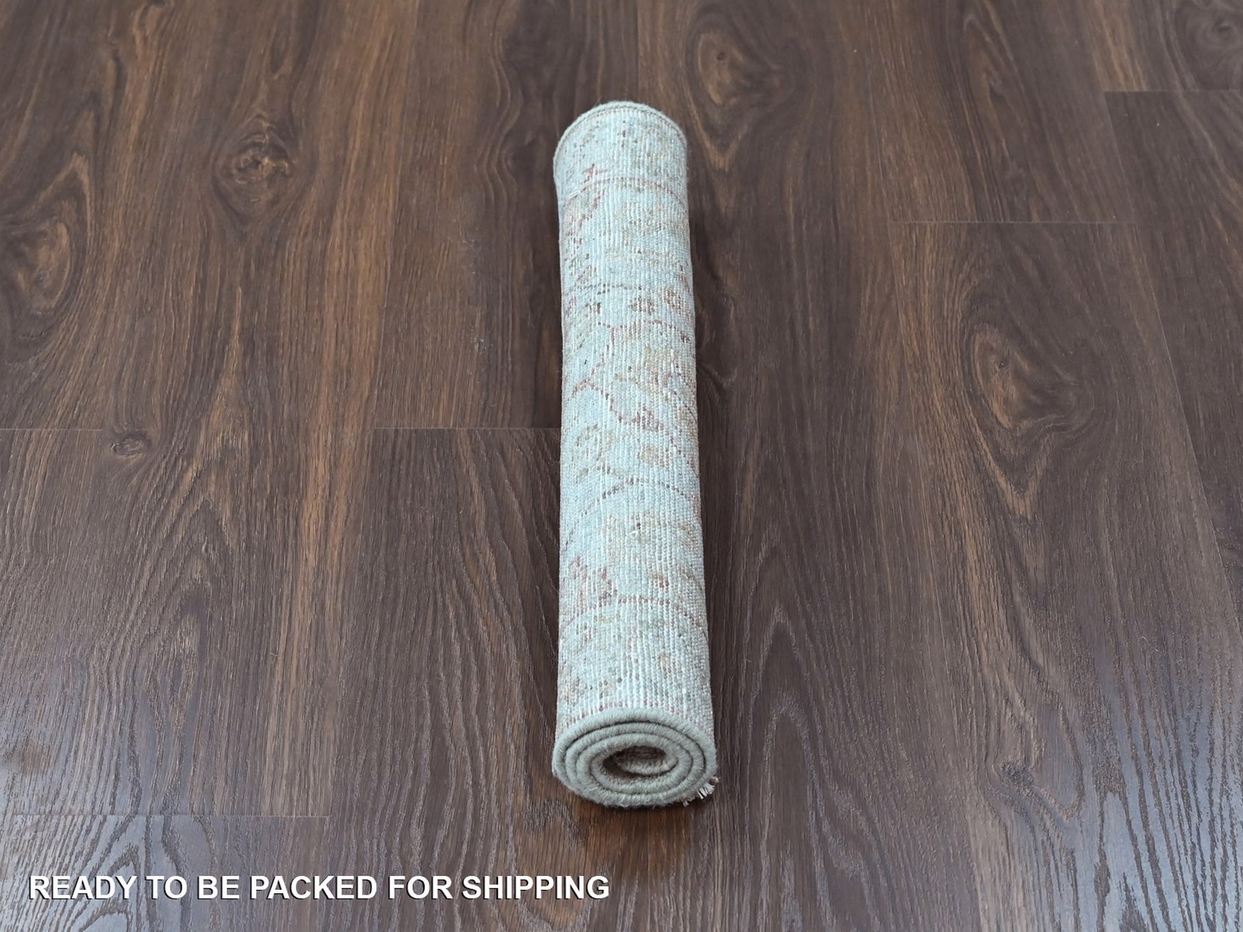 2'x3' Light Gray, Zero Pile, Distressed, Ziegler Mahal Design, Pure Wool, Hand Knotted, Oriental Rug HR10398 - Image 5