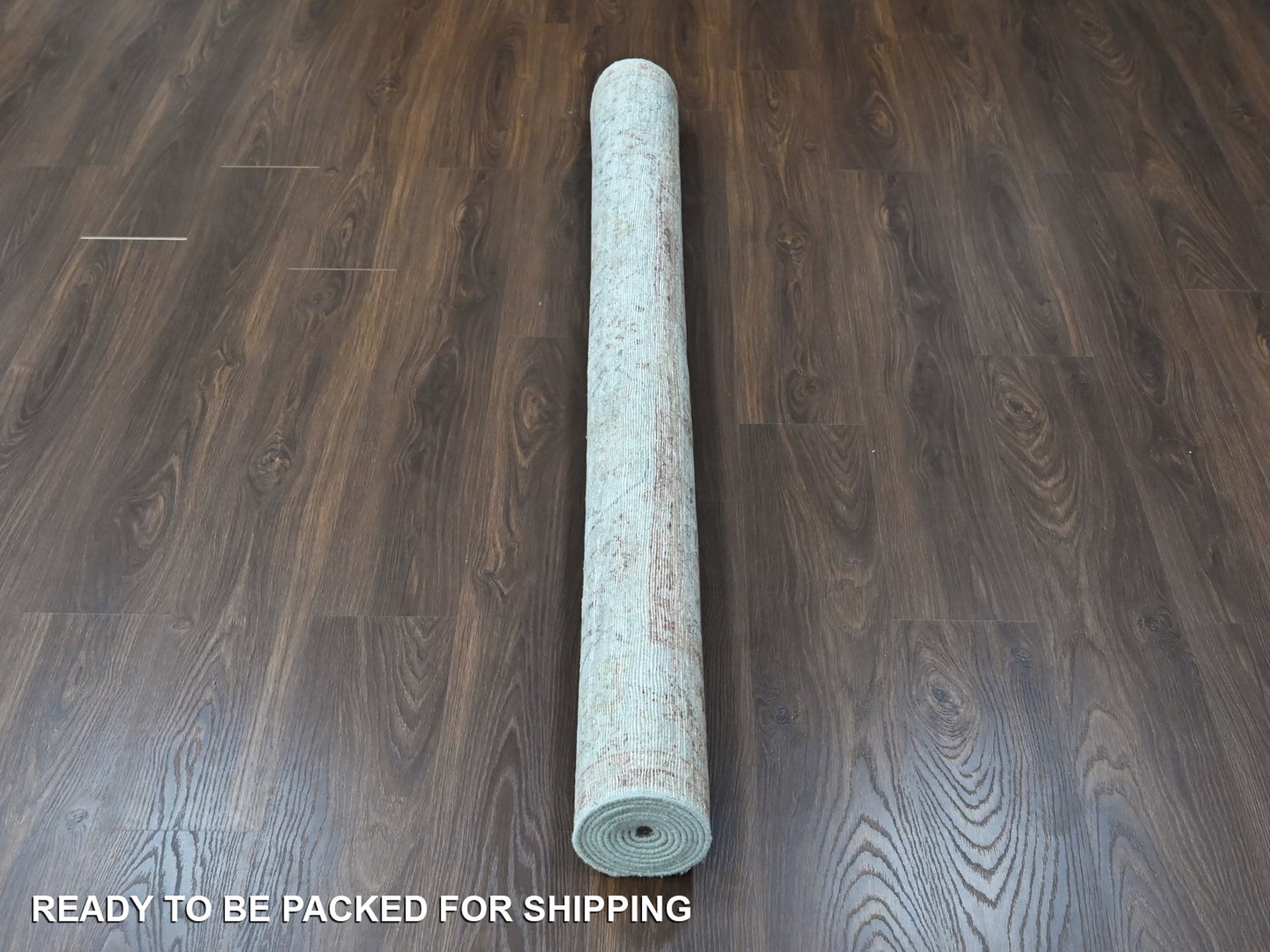 6'x8'10" Light Gray, Pure Wool, Zero Pile, Distressed, Ziegler Mahal Design, Hand Knotted, Oriental Rug HR10417 - Image 6