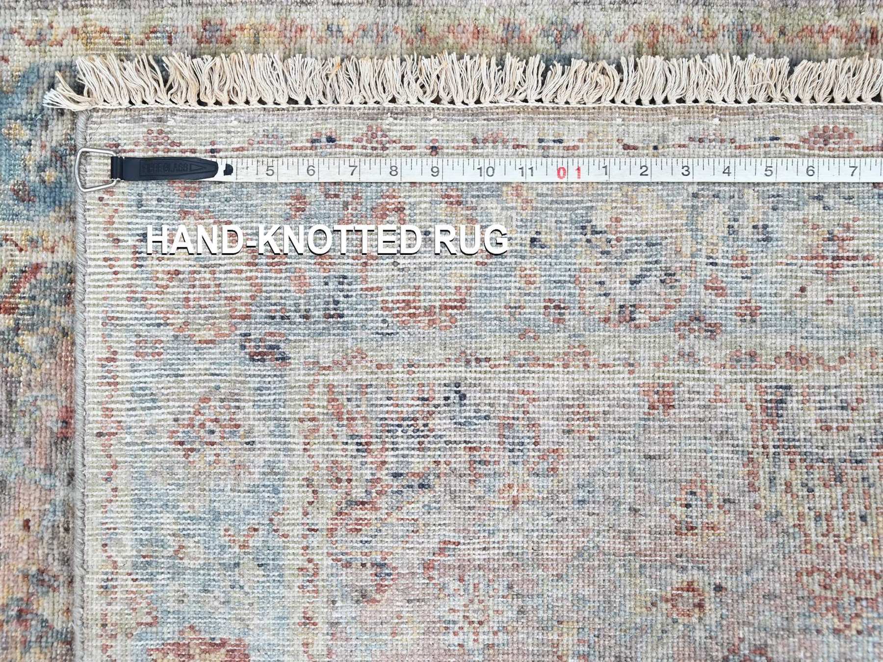 3'x4'10" Whisper Pink, Ziegler Mahal Design, Zero Pile, Distressed, Pure Wool, Hand Knotted, Oriental Rug HR10418 - Image 8