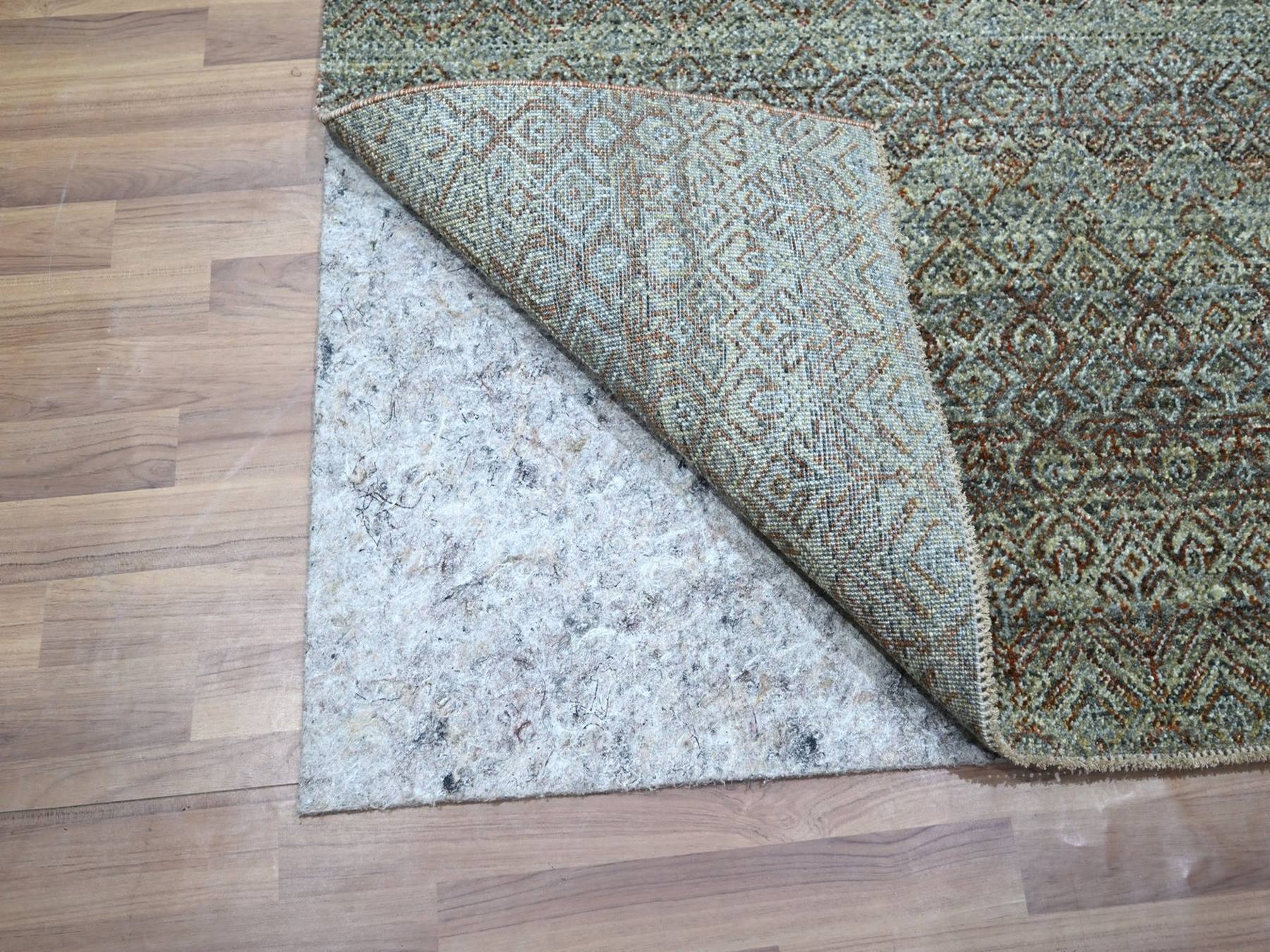 3'x5'1" Stone Gray, Hand Knotted, Soft Wool, Tone on Tone, Kohinoor Herat Pattern, Small Geometric Repetitive Diamond Design, Oriental Rug HR76870 - Image 3