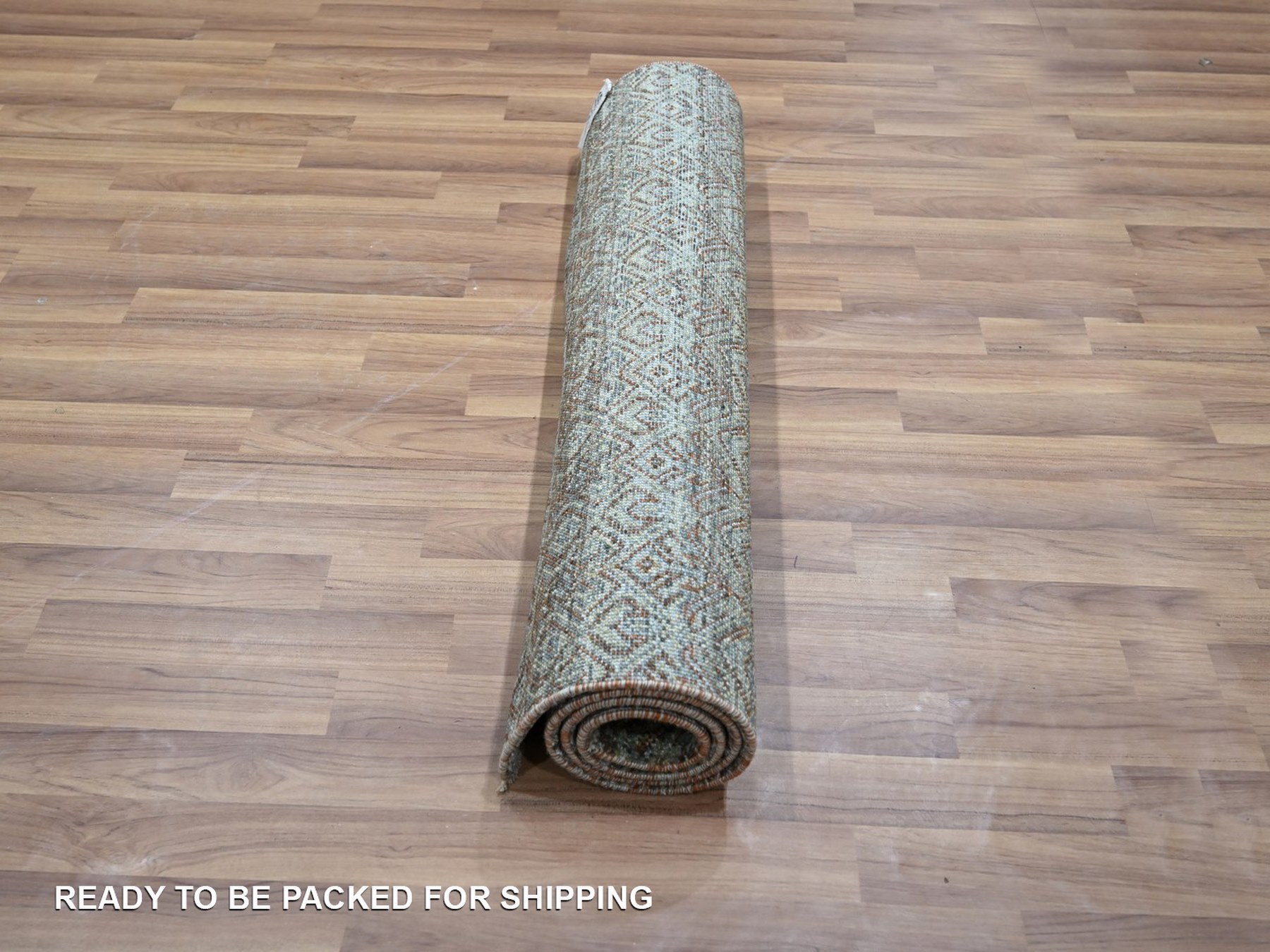 3'x5'1" Stone Gray, Hand Knotted, Soft Wool, Tone on Tone, Kohinoor Herat Pattern, Small Geometric Repetitive Diamond Design, Oriental Rug HR76870 - Image 5