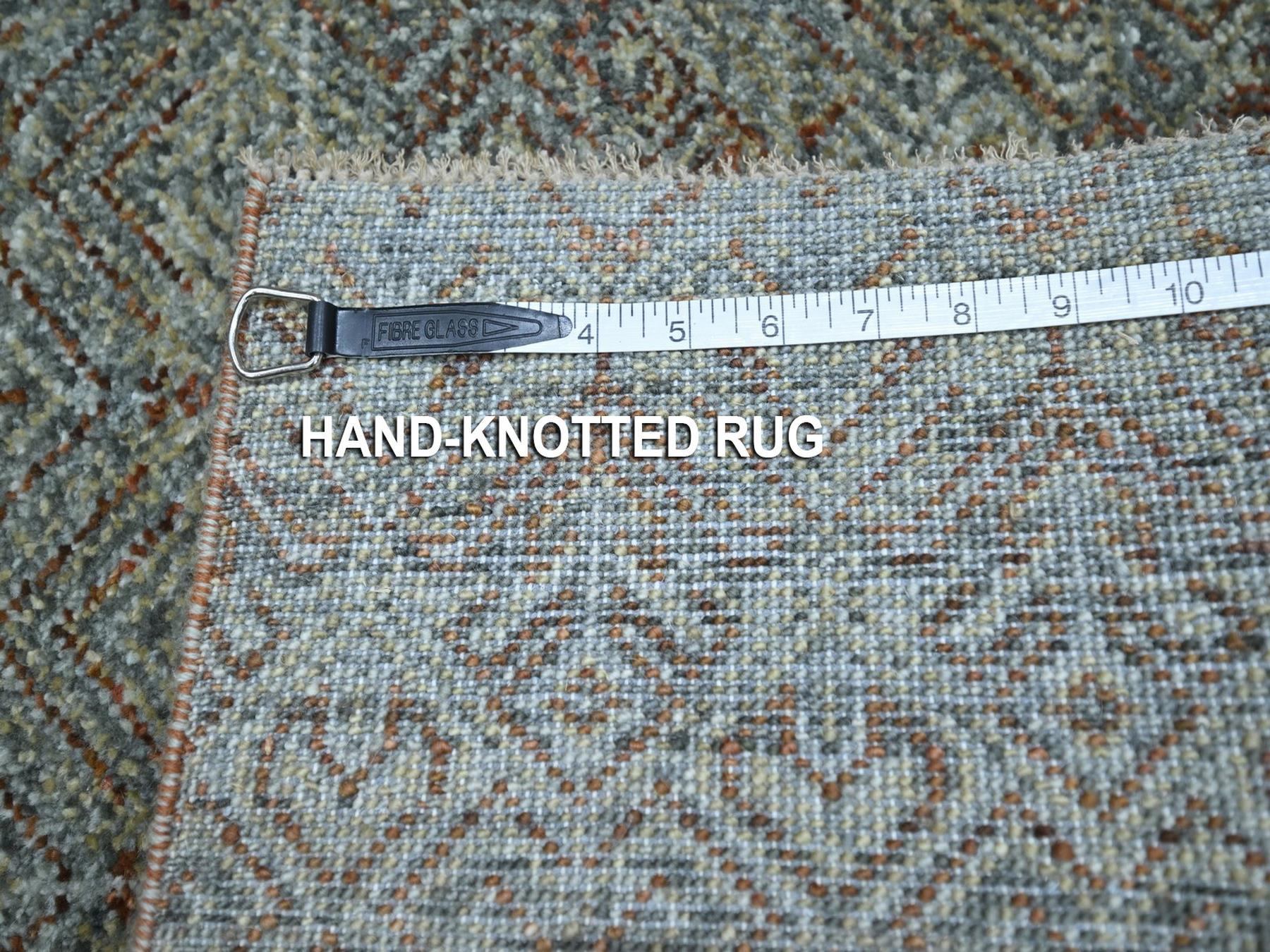 3'x5'1" Stone Gray, Hand Knotted, Soft Wool, Tone on Tone, Kohinoor Herat Pattern, Small Geometric Repetitive Diamond Design, Oriental Rug HR76870 - Image 7