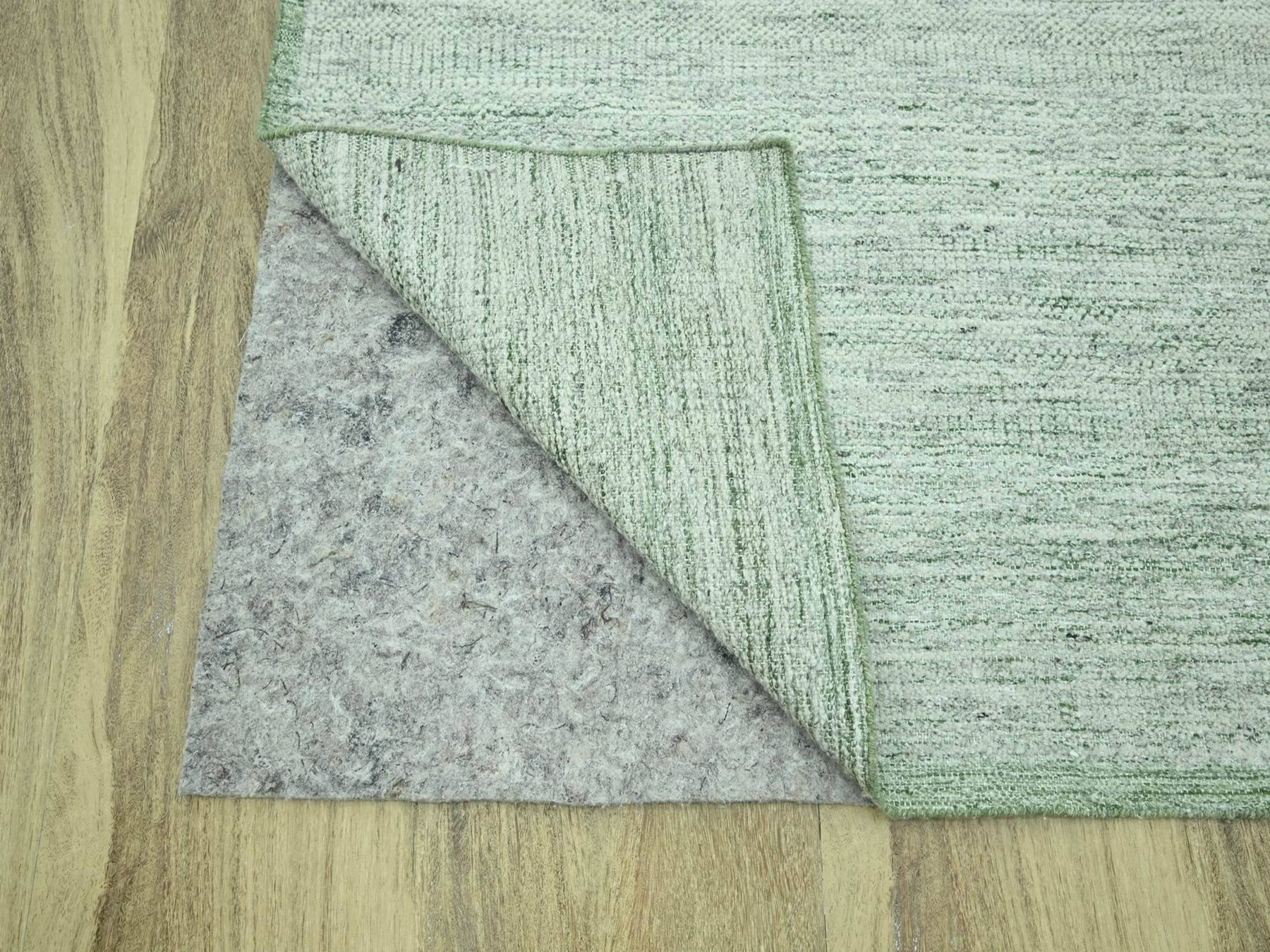 10'x14' Basil Green, Hand Knotted, 100% Wool, Oxidized and Distressed Grass Design with Exposed Warps, Oriental Rug HR76943 - Image 4