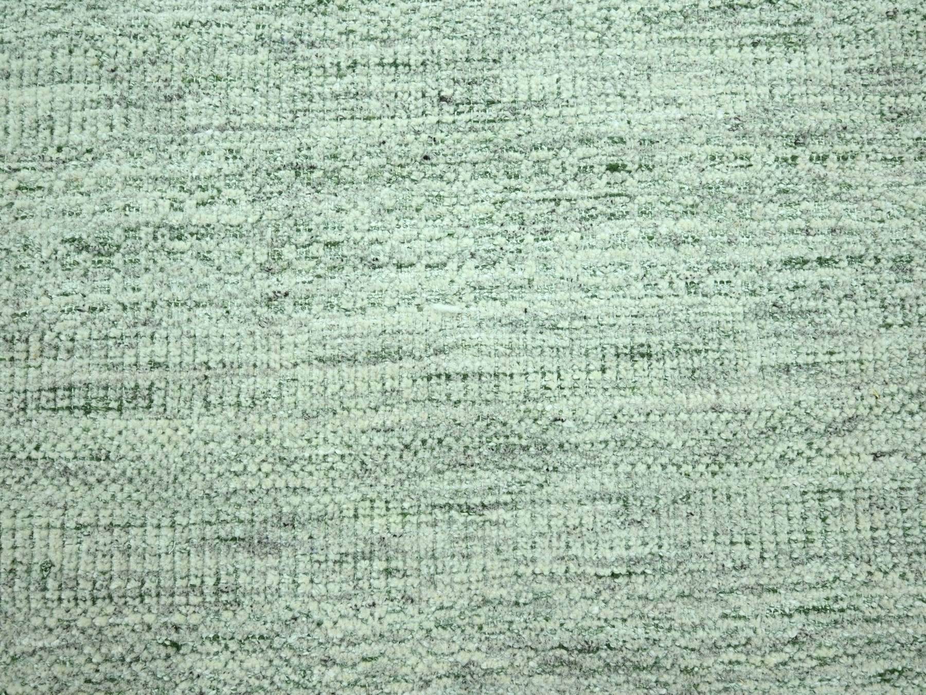 10'x14' Basil Green, Hand Knotted, 100% Wool, Oxidized and Distressed Grass Design with Exposed Warps, Oriental Rug HR76943 - Image 8