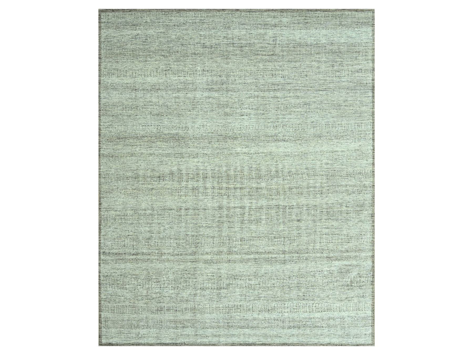 8'2"x10'3" Beaver Brown, Oxidized and Distressed Grass Design with Exposed Warps, Hand Knotted, 100% Wool, Oriental Rug HR76964