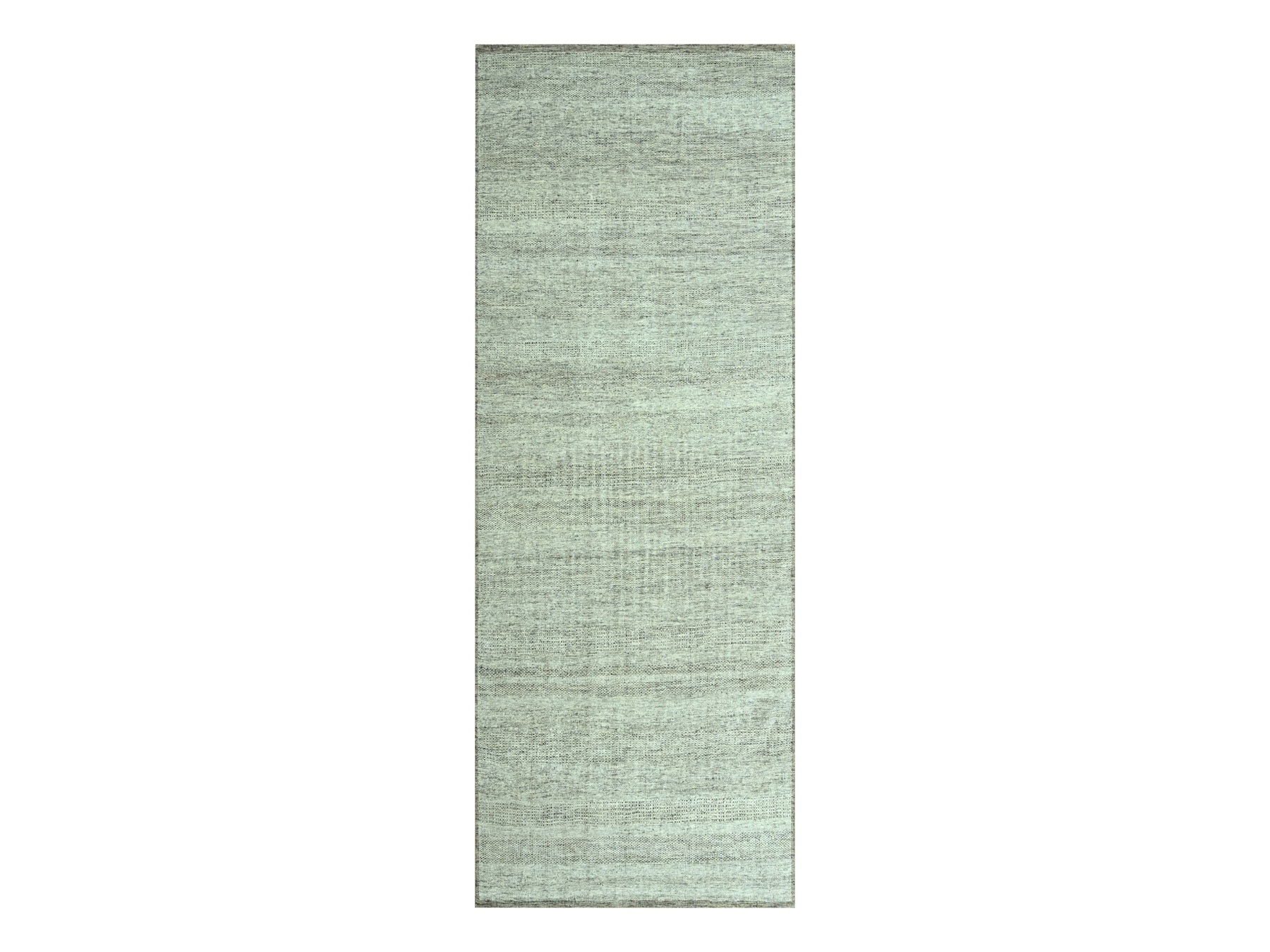 2'8"x6'3" Beaver Brown, Oxidized and Distressed Grass Design with Exposed Warps, Hand Knotted, 100% Wool, Runner, Oriental Rug HR76965