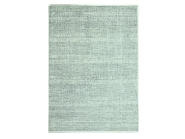 9'1"x12'1" Misty Gray, Oxidized and Distressed Grass Design with Exposed Warps, Hand Knotted, 100% Wool, Oriental Rug HR76975