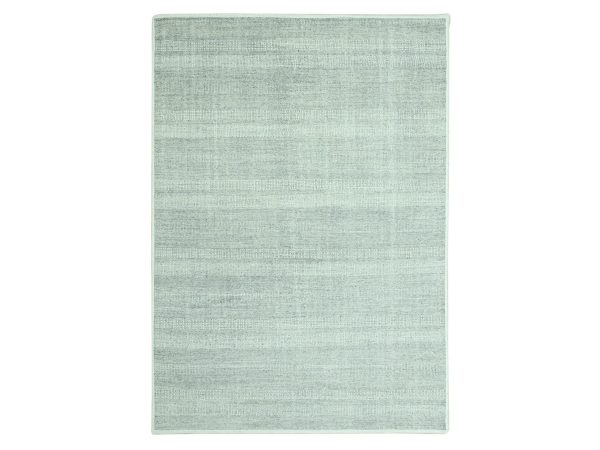 9'1"x12'2" Misty Gray, 100% Wool, Oxidized and Distressed Grass Design with Exposed Warps, Hand Knotted, Oriental Rug HR76976