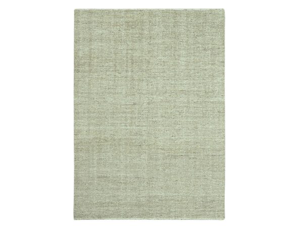 8'10"x12' Khaki Brown, Hand Knotted, Undyed Natural Textured Soft Wool with Looser Weave, Tone on Tone, Modern, Oriental Rug HR76994