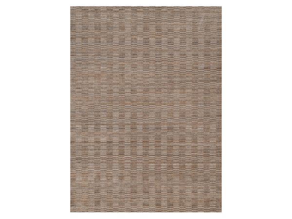 12'1"x15' Camel Brown, Thick and Plush, Hand Loomed, Modern Grid Pattern, Natural Wool, XL, Oversized, Oriental Rug HR92242