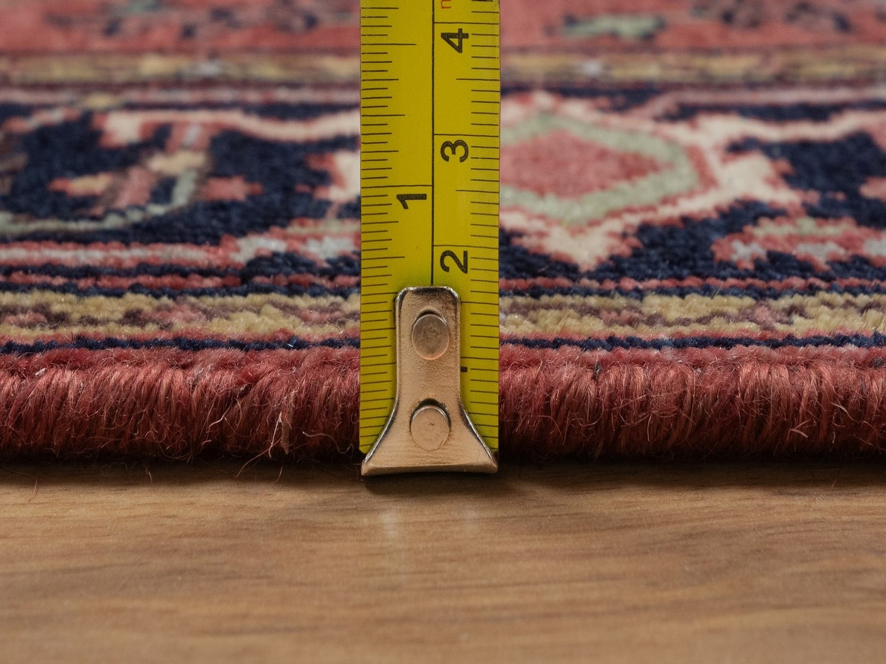 3'x5'3" Brick Red, Antiqued Fine Heriz Re-Creation with Medallion Design, Hand Knotted, Hand Spun New Zealand Wool, Vegetable Dyes, Denser Weave, Oriental Rug HR92461 - Image 7