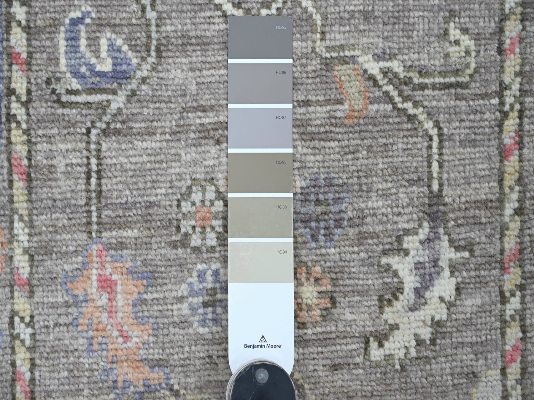 2'8"x13'8" Cedar Brown, Densely Woven, Hand Knotted, 100% Wool, Afghan Angora Oushak with All Over Leaf Design, Runner, Oriental Rug HR21522 - Image 3