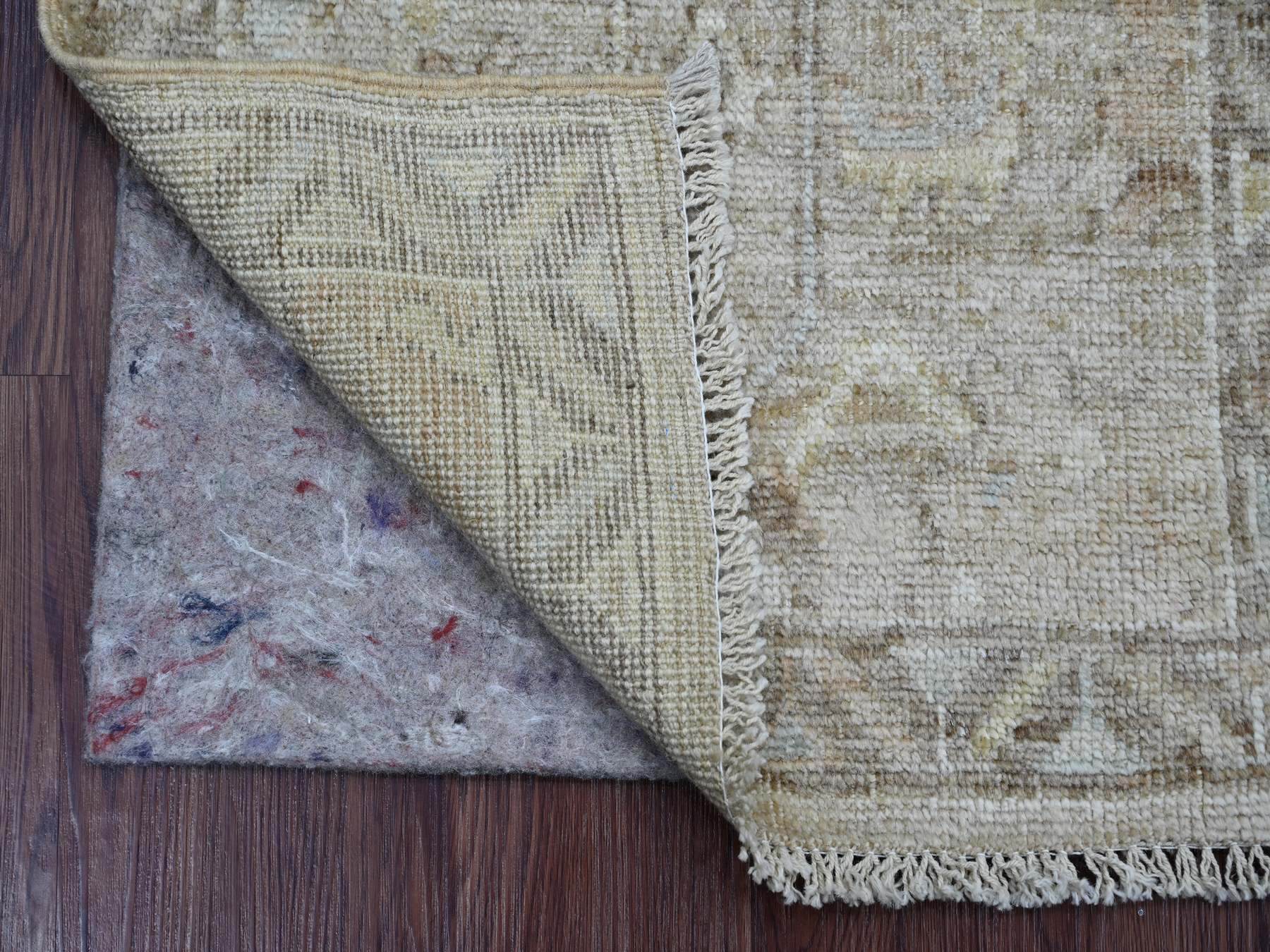 2'x3' Light Brown, Natural Dyes, Afghan Angora Oushak with All Over Vines Design, Hand Knotted, 100% Wool, Mat, Sample, Oriental Rug HR21596 - Image 2