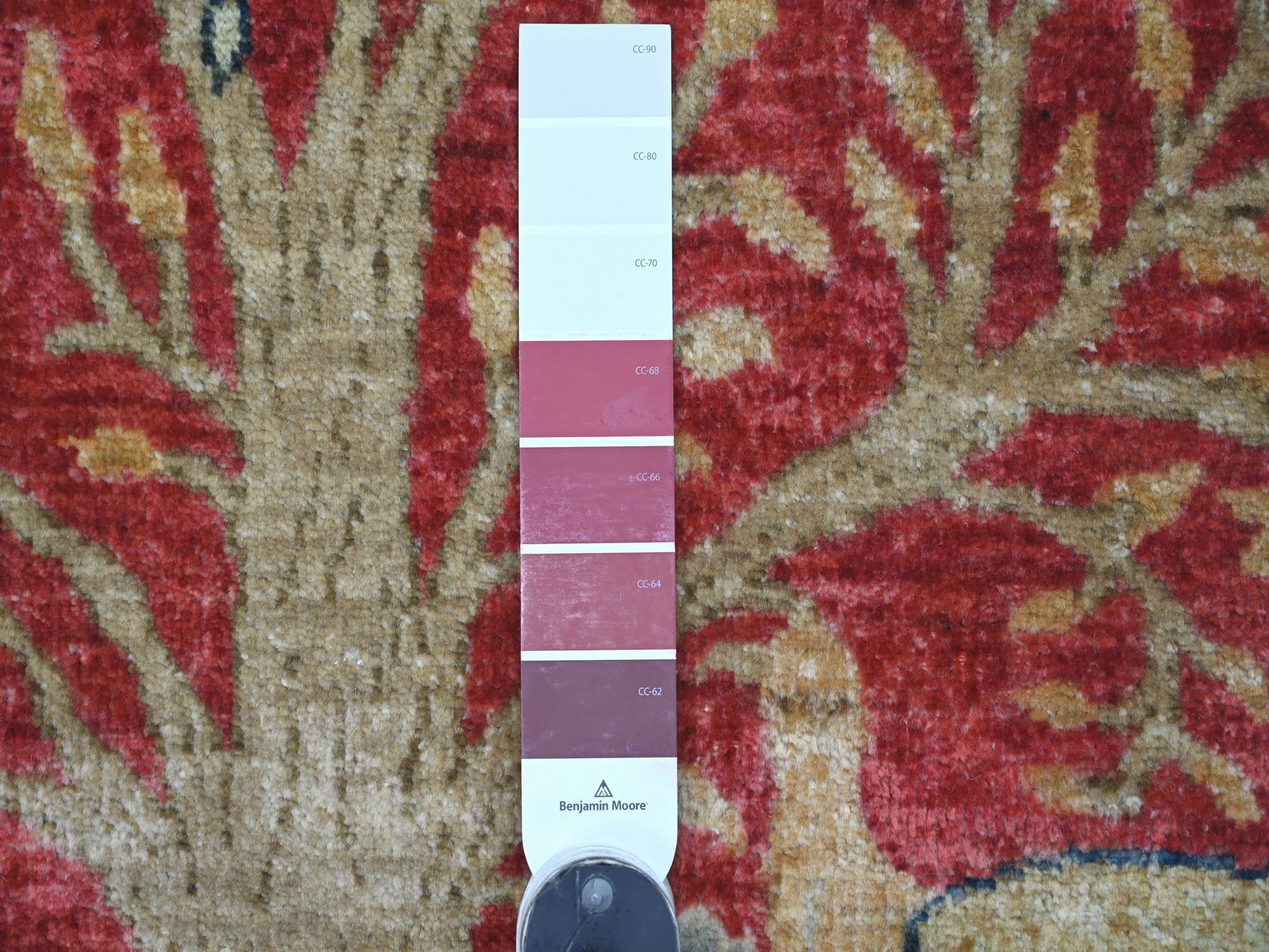 2'6"x8'1" Crimson Red, Hand Knotted, Afghan Peshawar with Birds of Paradise Design, Soft and Shiny Wool, Vegetable Dyes, Runner, Oriental Rug HR21652 - Image 3