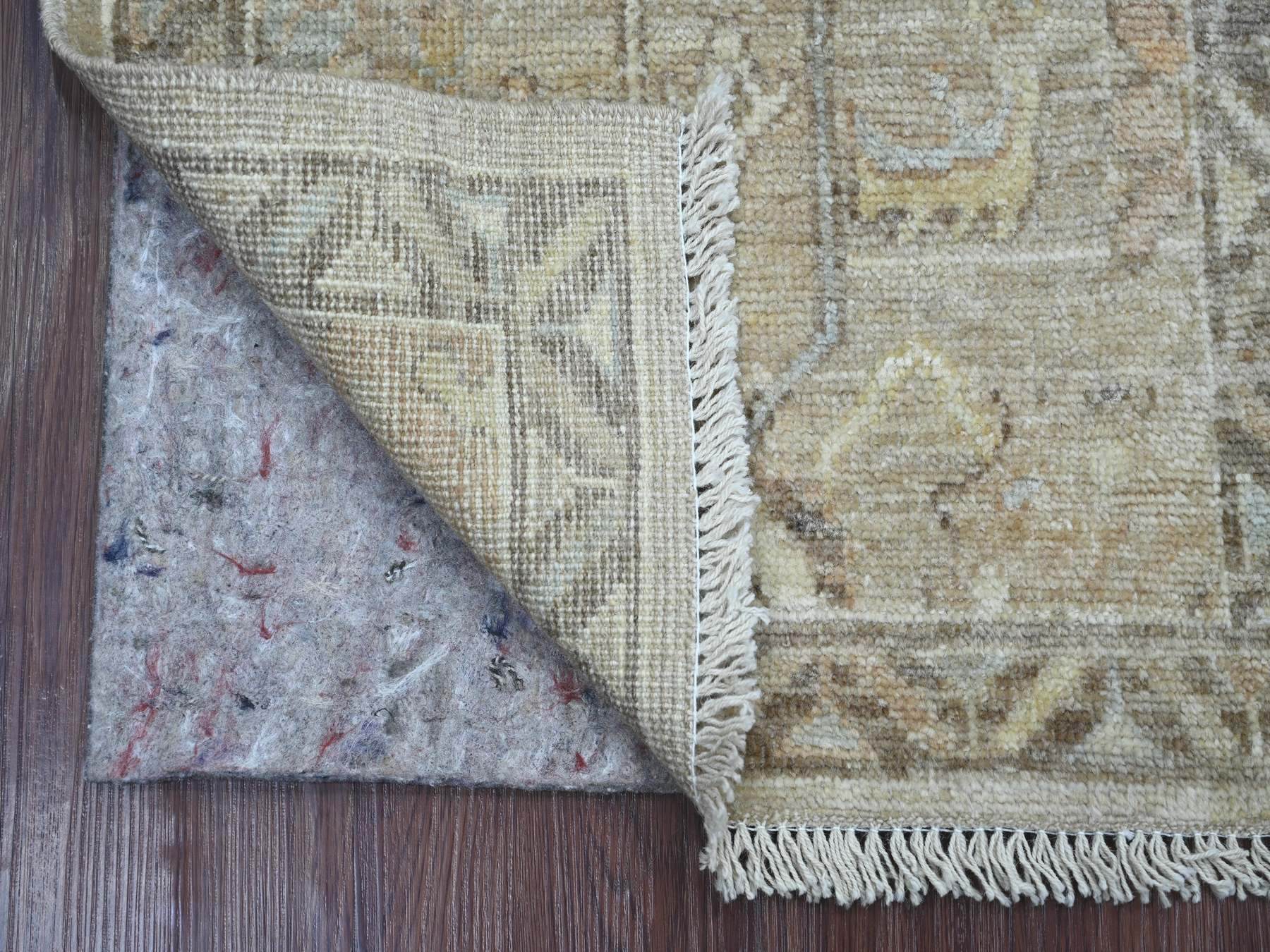 2'x3'1" Light Brown, Hand Knotted, 100% Wool, Vegetable Dyes, Afghan Angora Oushak with All Over Vines Design, Mat, Sample, Oriental Rug HR21695 - Image 2