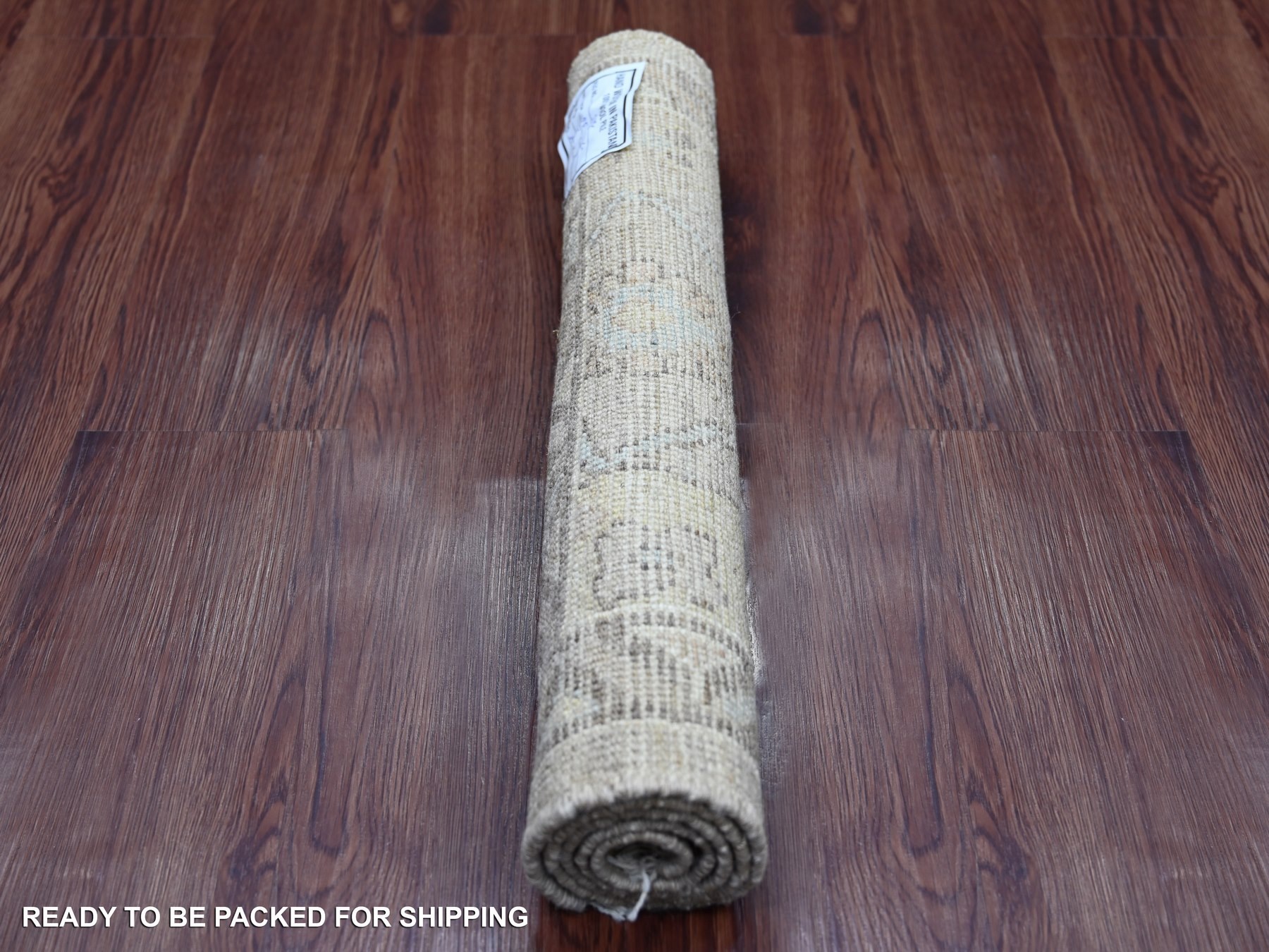 2'x3'1" Light Brown, Hand Knotted, 100% Wool, Vegetable Dyes, Afghan Angora Oushak with All Over Vines Design, Mat, Sample, Oriental Rug HR21695 - Image 4