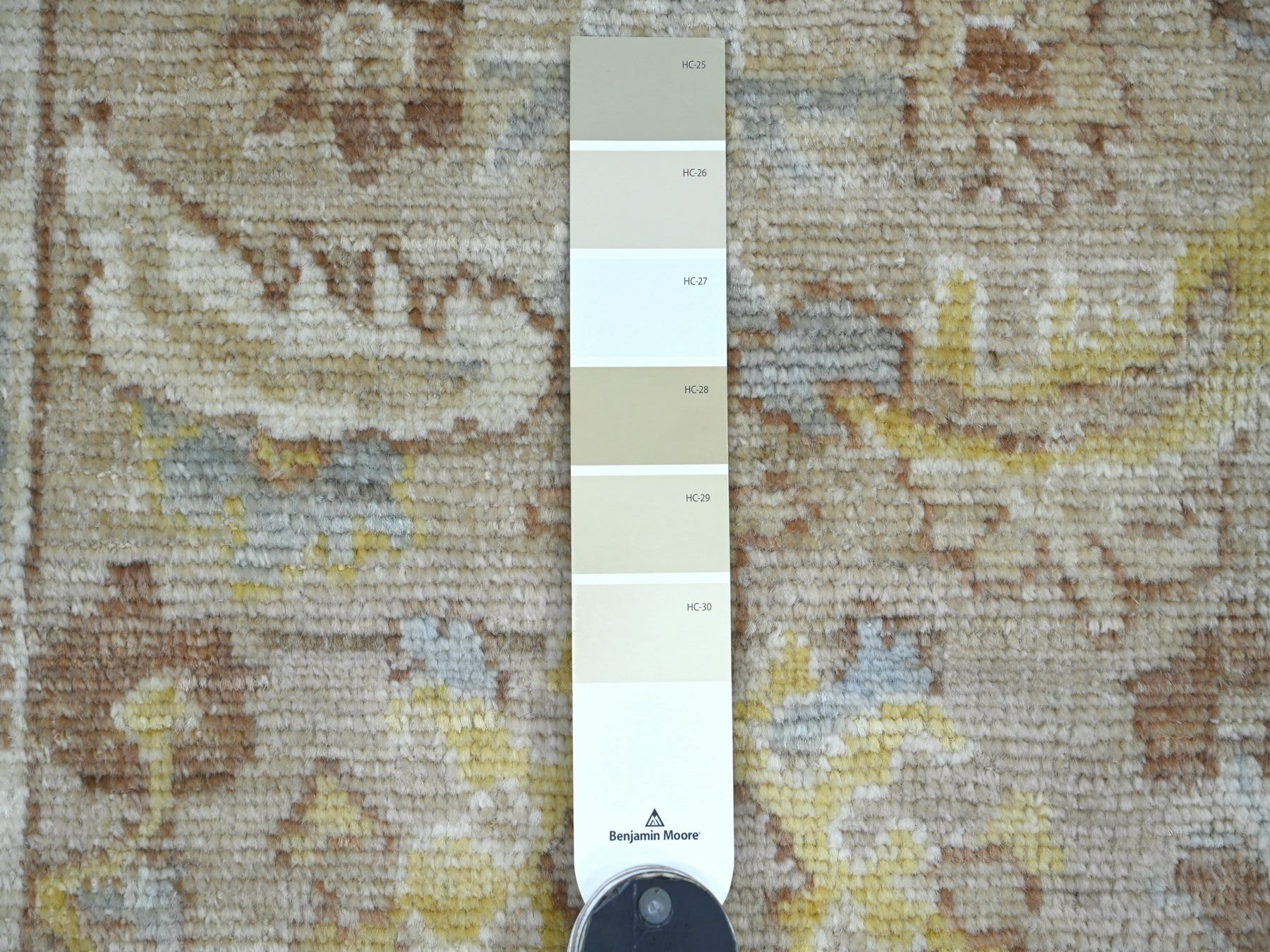 2'x3' Light Brown, Afghan Angora Oushak with Colorful Leaf Design, Hand Knotted, 100% Wool, Mat, Sample, Oriental Rug HR21754 - Image 3