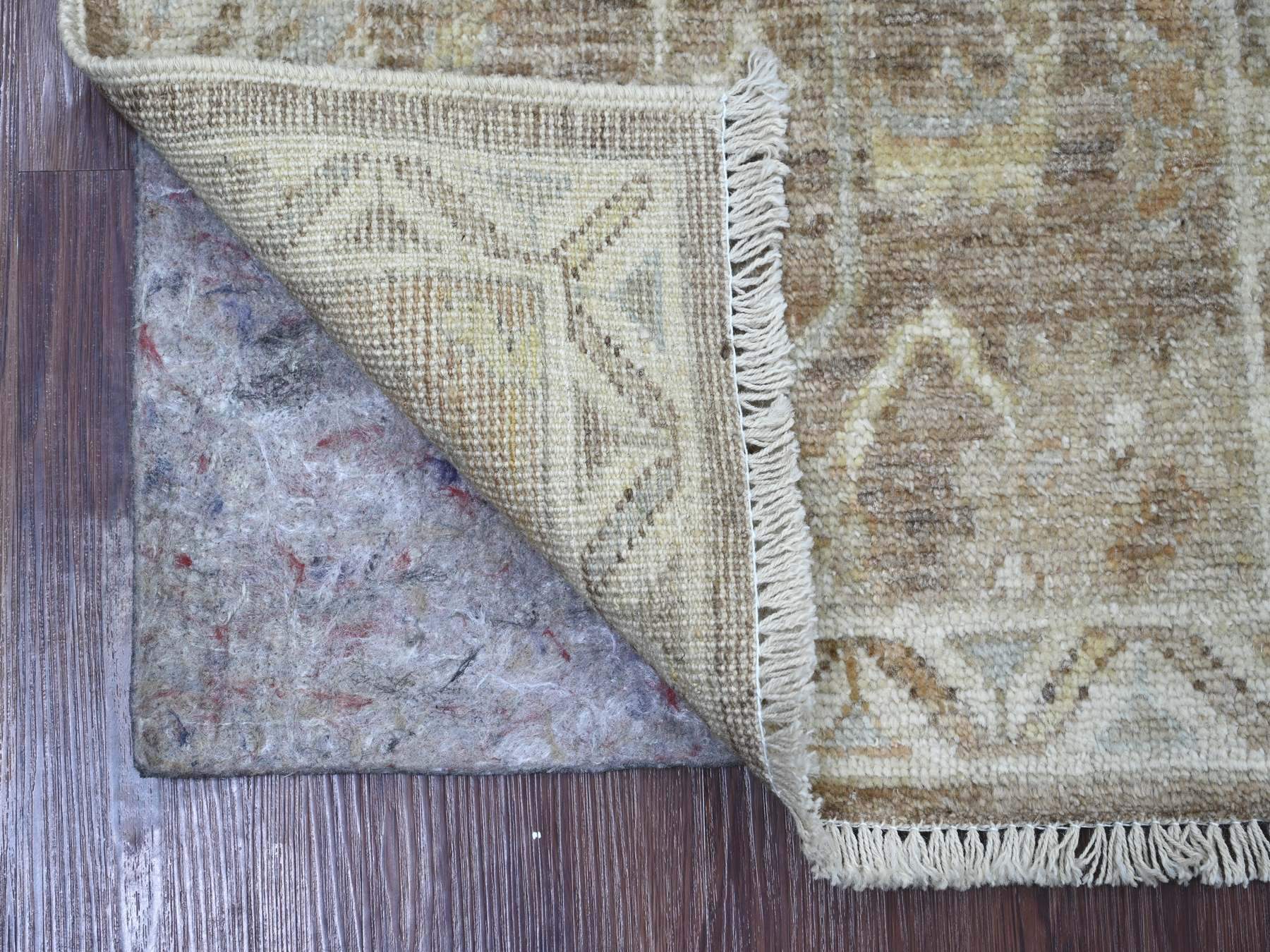 2'x3' Cedar Brown, Vegetable Dyes, Afghan Angora Oushak with All Over Vines Design, 100% Wool, Hand Knotted, Mat, Sample, Oriental Rug HR21755 - Image 2