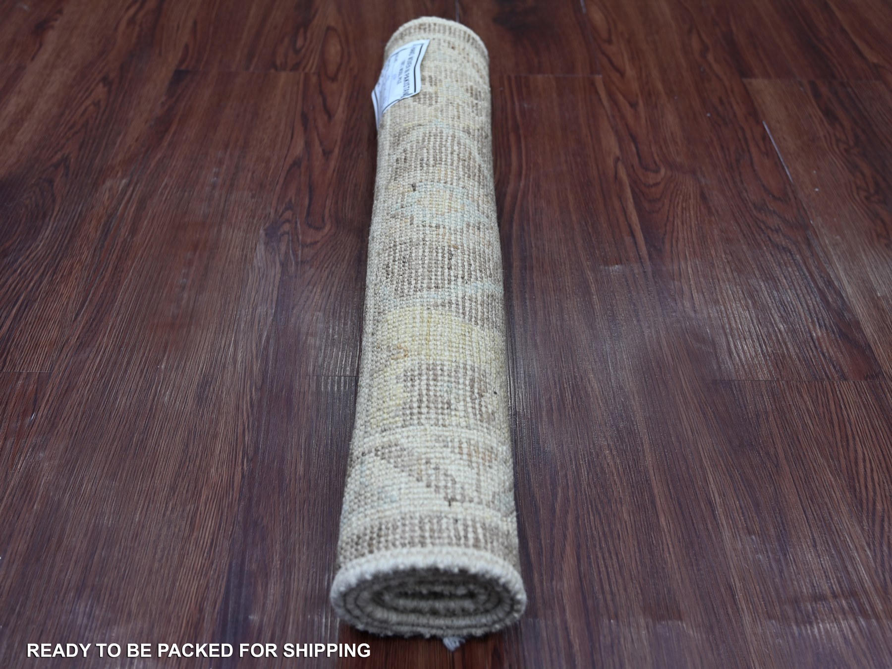 2'x3' Cedar Brown, Vegetable Dyes, Afghan Angora Oushak with All Over Vines Design, 100% Wool, Hand Knotted, Mat, Sample, Oriental Rug HR21755 - Image 4