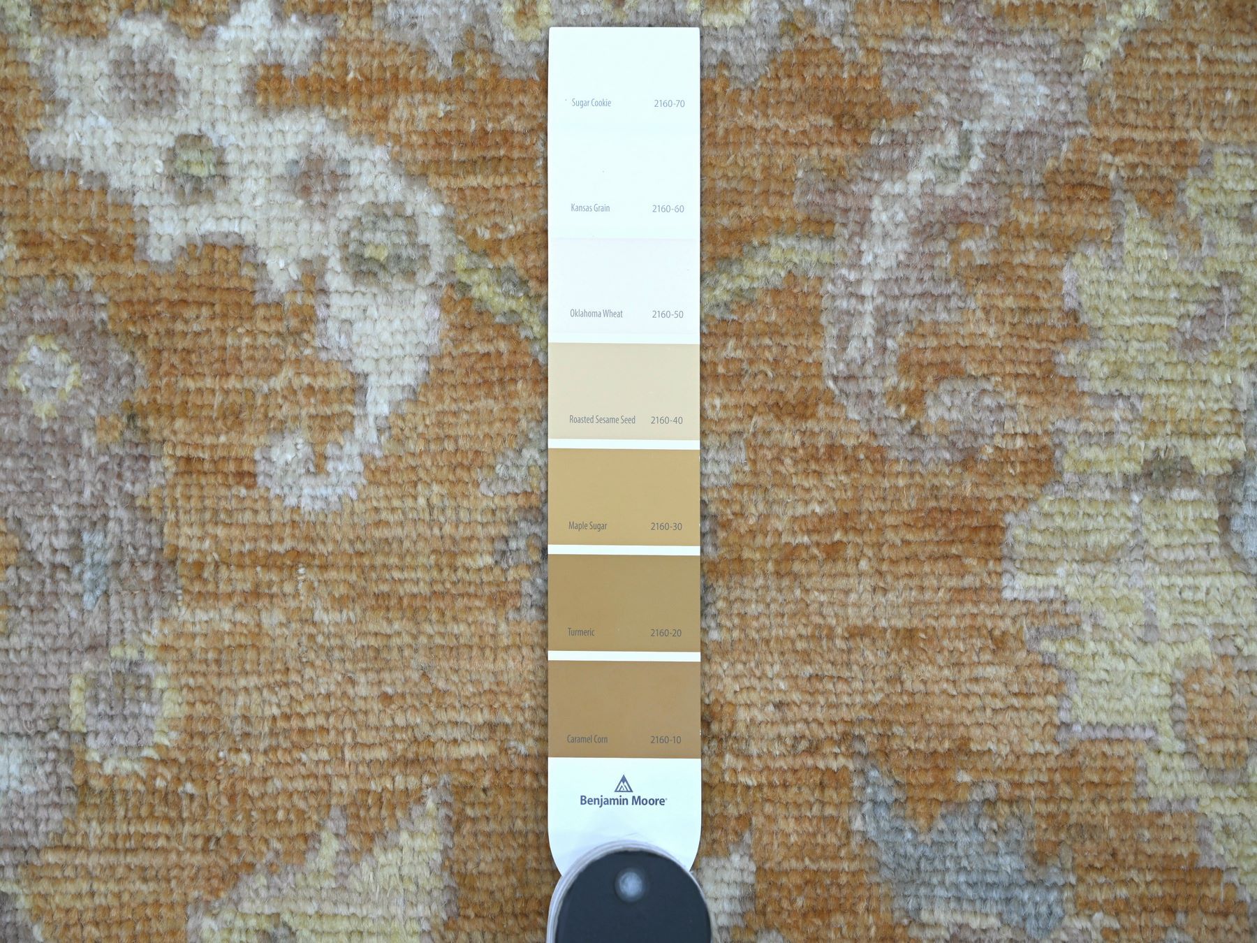 4'2"x5'10" Golden Brown, Natural Dyes, 100% Wool, Afghan Angora Oushak with All Over Leaf Design, Hand Knotted, Oriental Rug HR21759 - Image 3