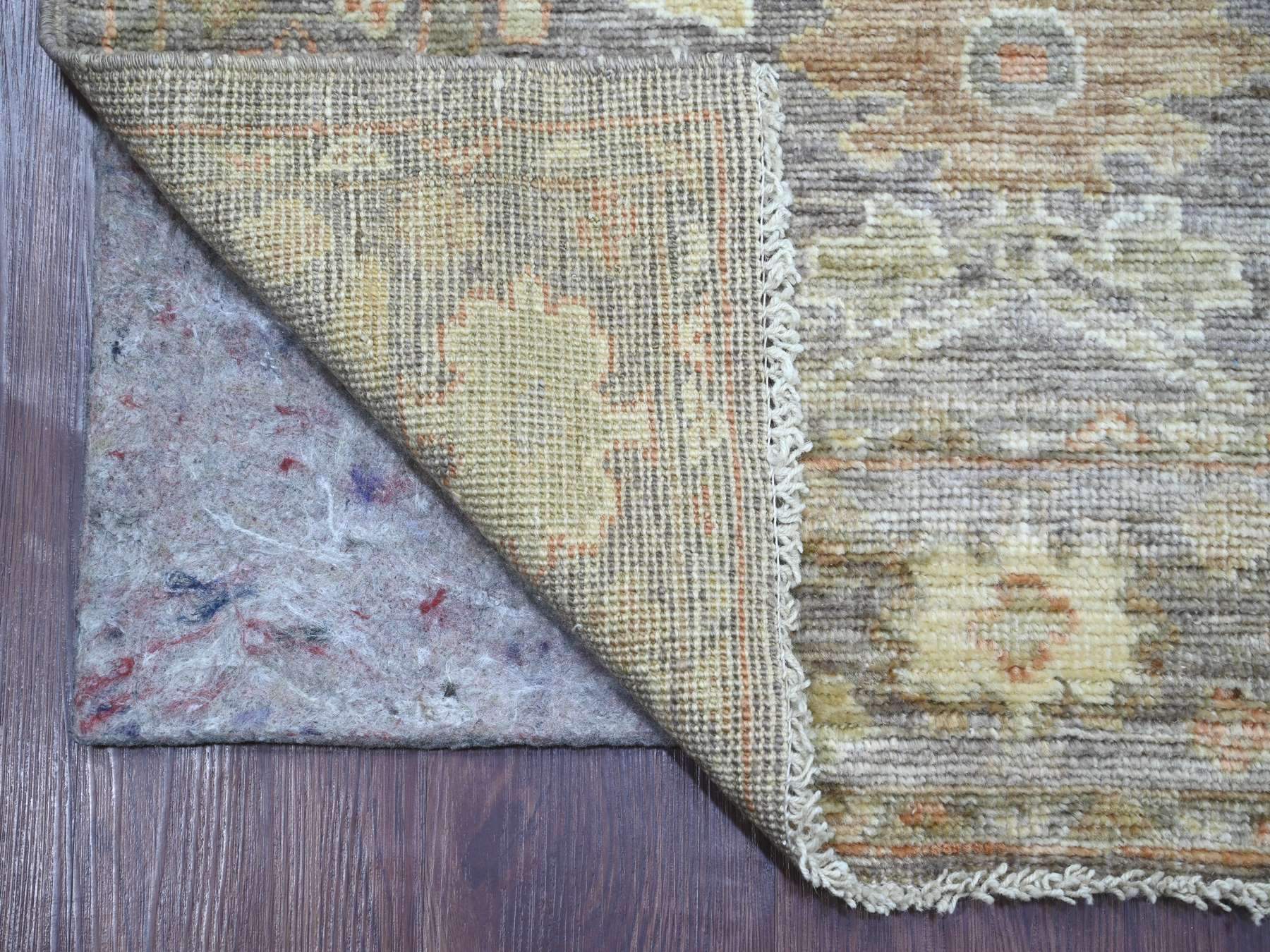 3'x15' Coffee Brown, Afghan Angora Oushak with All Over Leaf Design, Hand Knotted, 100% Wool, Vegetable Dyes, XL Runner, Oriental Rug HR22194 - Image 2