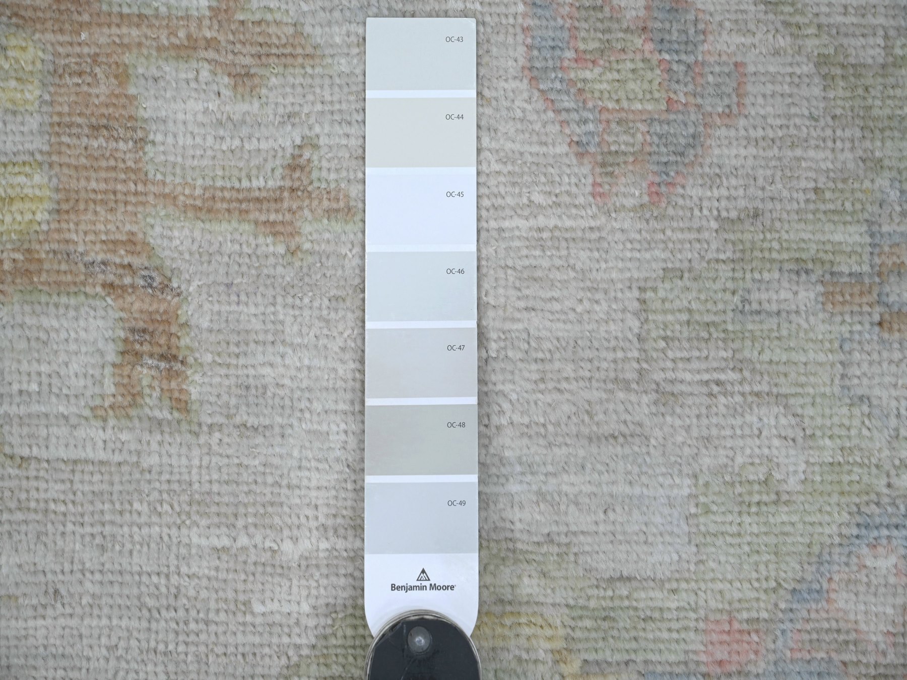 11'8"x15' Light Gray, Afghan Angora Oushak with All Over Leaf Design, 100% Wool, Hand Knotted, Vegetable Dyes, XL, Oversized, Oriental Rug HR22235 - Image 7