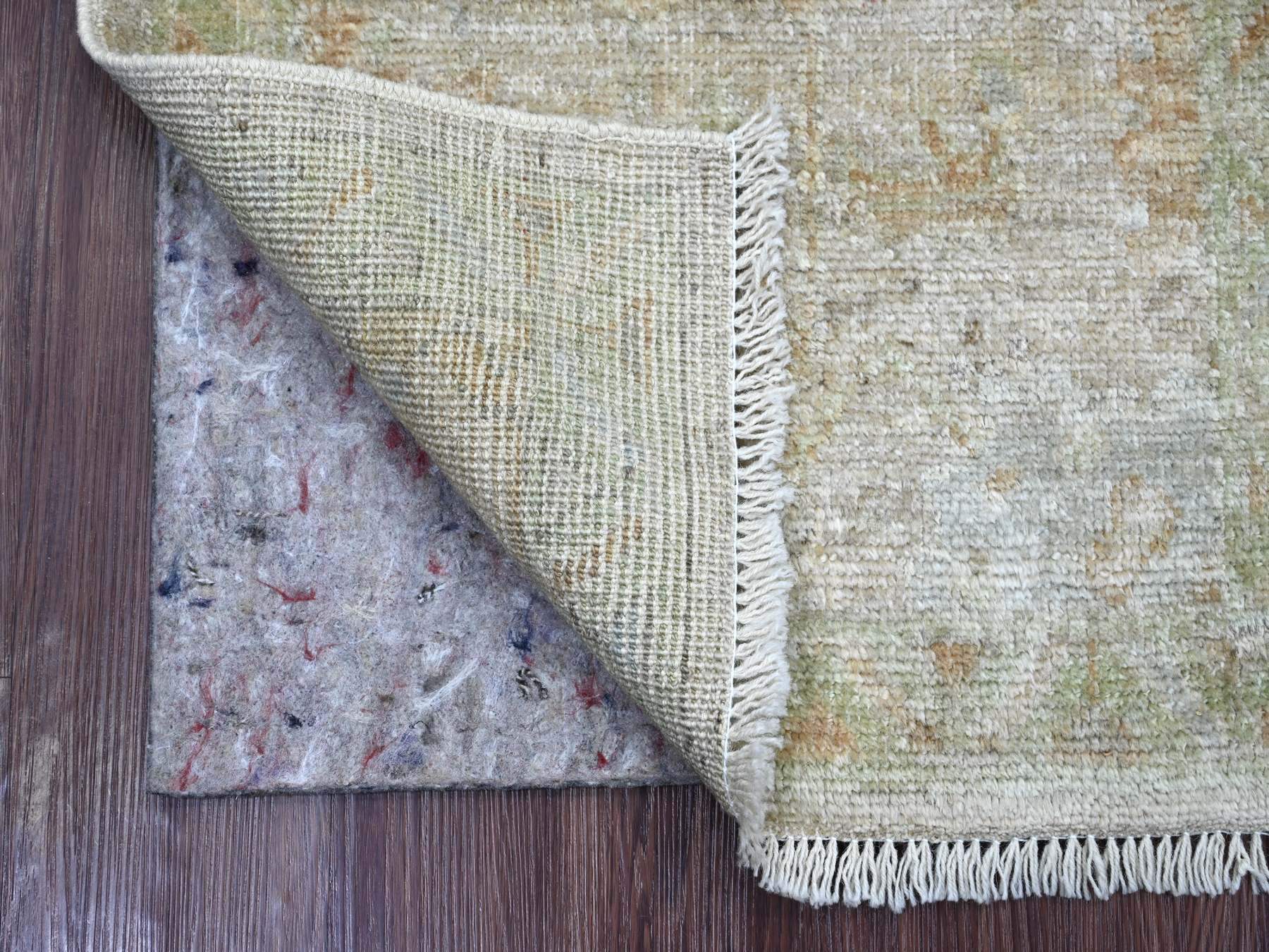 2'1"x3' Light Gray, Afghan Angora Oushak, 100% Wool, Hand Knotted, Vegetable Dyes, Mat, Sample, Oriental Rug HR22240 - Image 2
