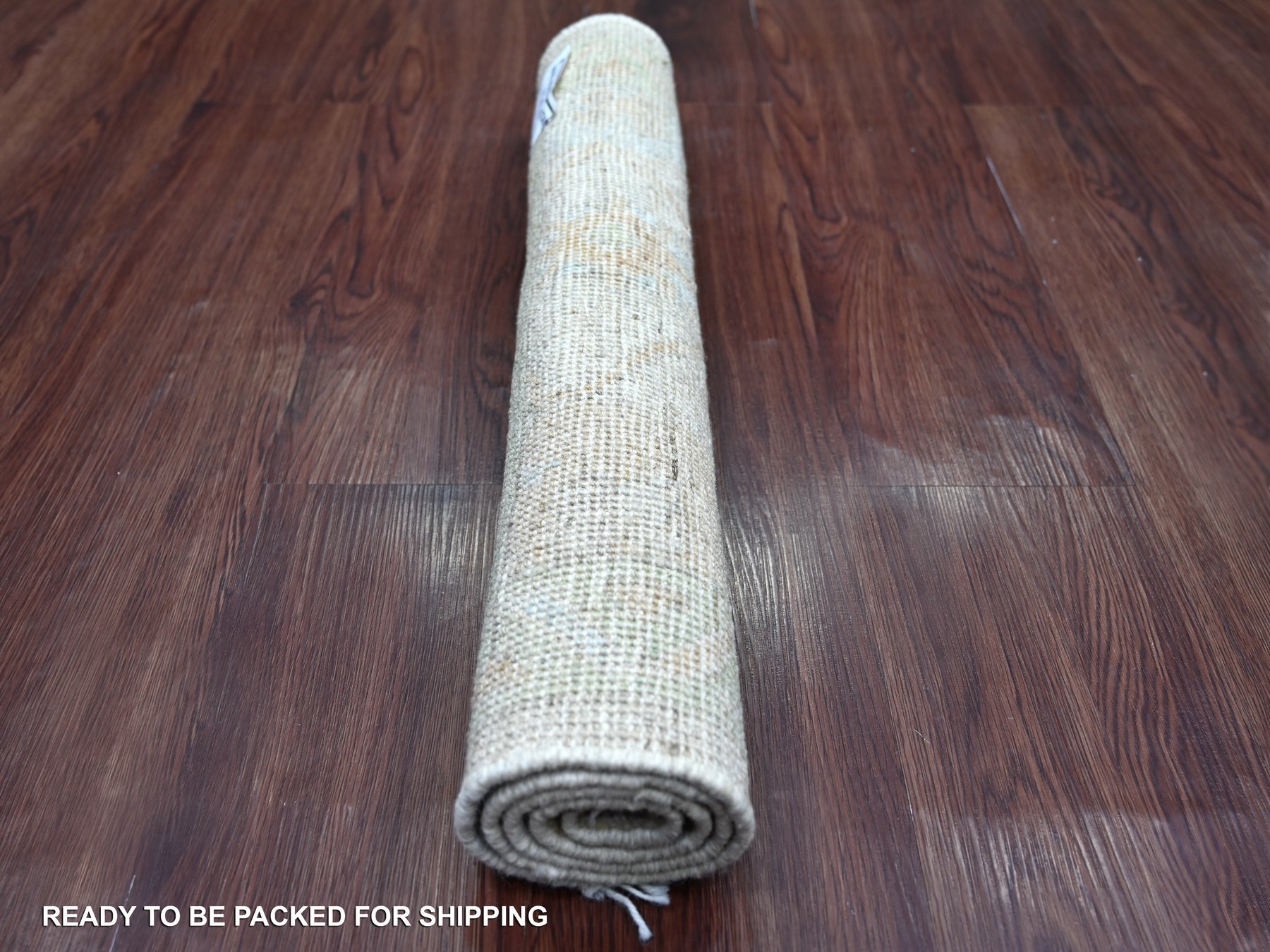 2'1"x3' Light Gray, Afghan Angora Oushak, 100% Wool, Hand Knotted, Vegetable Dyes, Mat, Sample, Oriental Rug HR22240 - Image 4