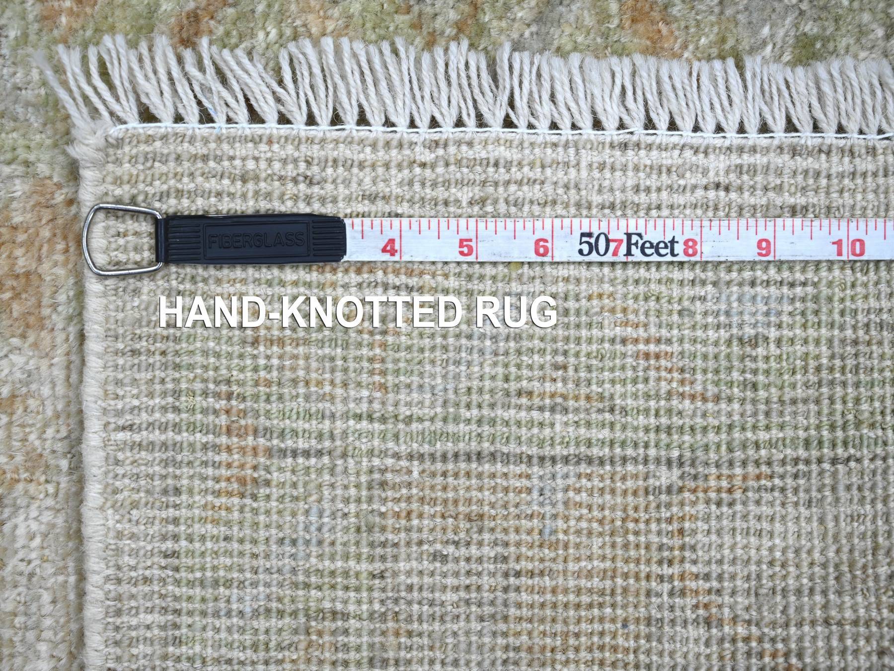 2'1"x3' Light Gray, Afghan Angora Oushak, 100% Wool, Hand Knotted, Vegetable Dyes, Mat, Sample, Oriental Rug HR22240 - Image 6