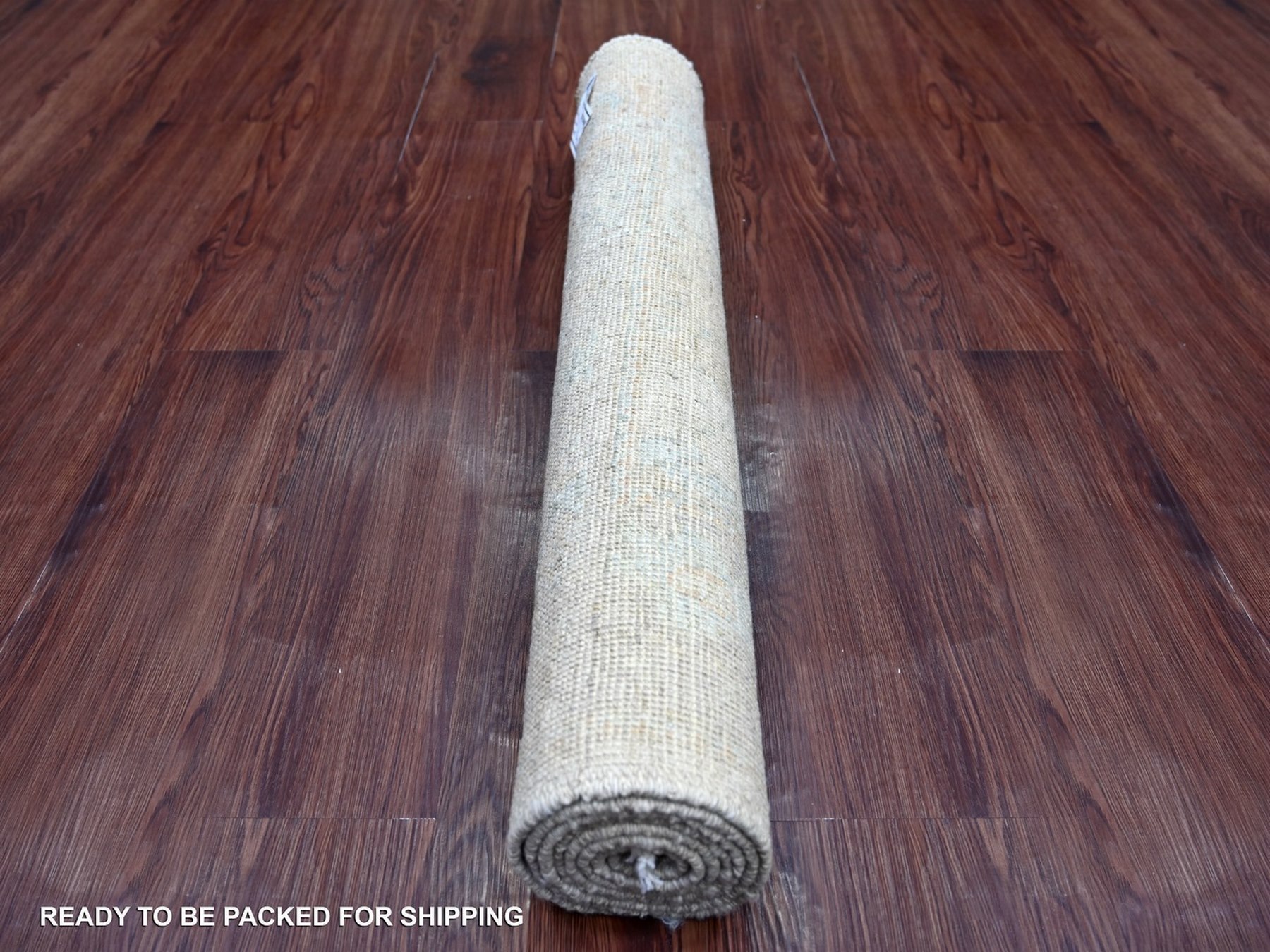 3'x6' Light Gray, Afghan Angora Oushak with All Over Leaf Design, Hand Knotted, 100% Wool, Vegetable Dyes, Runner, Oriental Rug HR22311 - Image 4