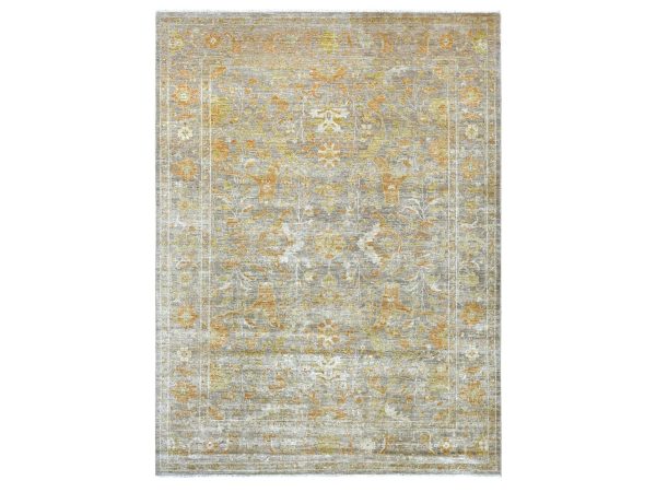 8'10"x11'9" Brown with touches of Gold, Peshawar with Bijar Garus Design, Hand Knotted, Vegetable Dyes, Densely Woven, 100% Wool, Oriental Rug HR22346