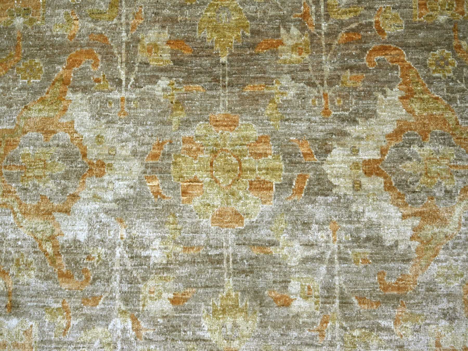 8'10"x11'9" Brown with touches of Gold, Peshawar with Bijar Garus Design, Hand Knotted, Vegetable Dyes, Densely Woven, 100% Wool, Oriental Rug HR22346 - Image 8