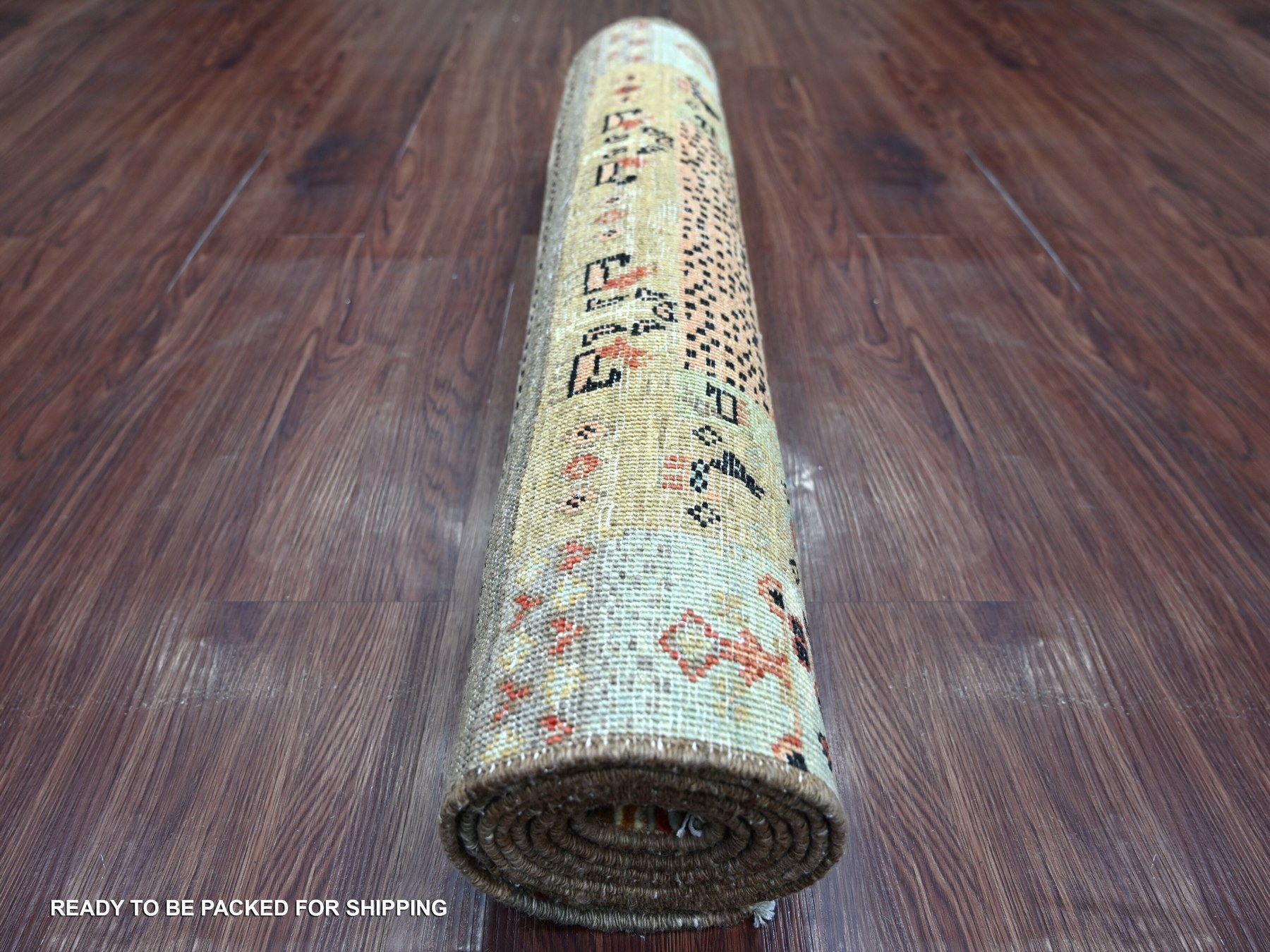 2'7"x7'9" Shades of Brown, Hand Knotted, Fine Kashkuli Gabbeh with Small Animal Figurines, Soft Wool, Vegetable Dyes, Runner, Oriental Rug HR22379 - Image 4