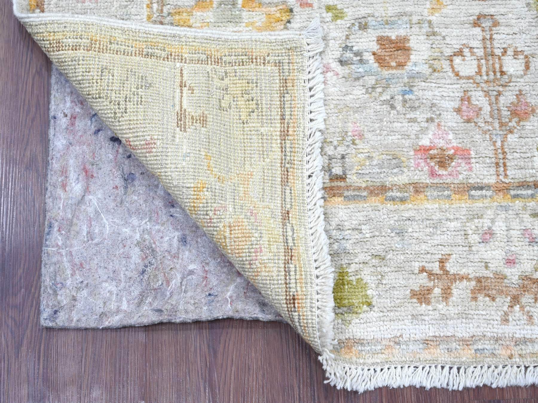 4'x6' Spanish Gray, Afghan Angora Oushak with All Over Leaf Design, Hand Knotted, 100% Wool, Vegetable Dyes, Oriental Rug HR22397 - Image 2