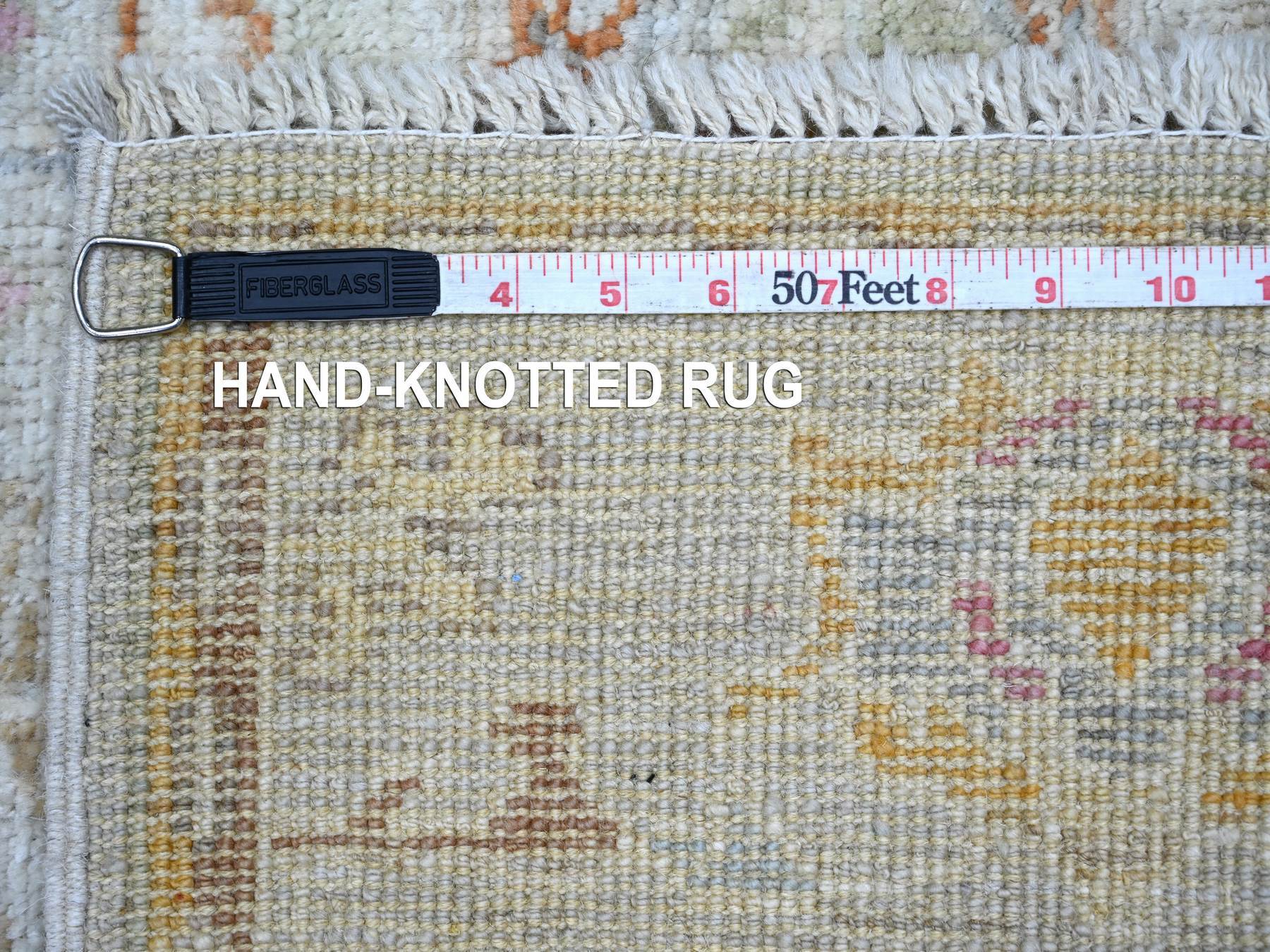 4'x6' Spanish Gray, Afghan Angora Oushak with All Over Leaf Design, Hand Knotted, 100% Wool, Vegetable Dyes, Oriental Rug HR22397 - Image 6