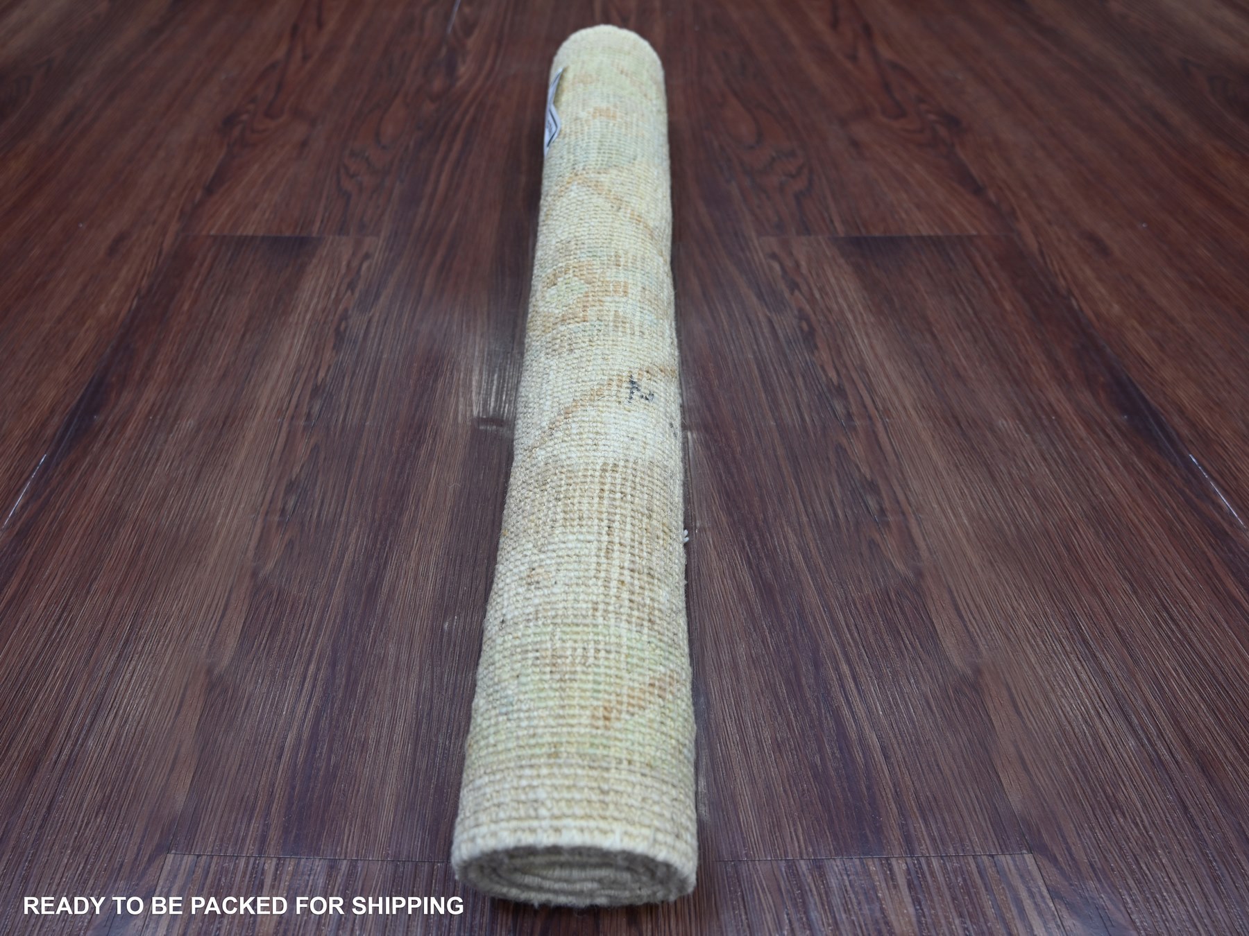2'1"x3' Light Gray, Afghan Angora Oushak with All Over Leaf Design, Hand Knotted, 100% Wool, Vegetable Dyes, Mat, Sample, Oriental Rug HR22408 - Image 4