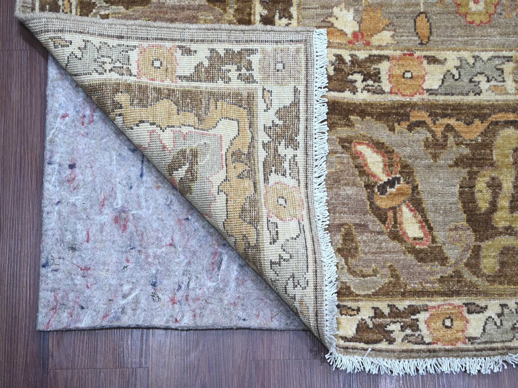 10'x13'2" Fossil Gray, Hand Knotted, Peshawar with Bijar Garus Design, Vegetable Dyes, Densely Woven, 100% Wool, Oriental Rug HR22449 - Image 4